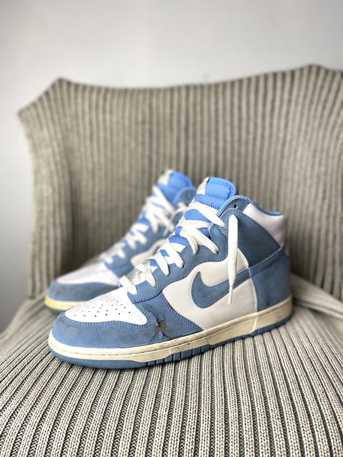 Nike × Vintage Rare! 2009 Vintage Nike Dunk High University Blue Sneakers Size US 8.5 / EU 41-42 - 8 Thumbnail