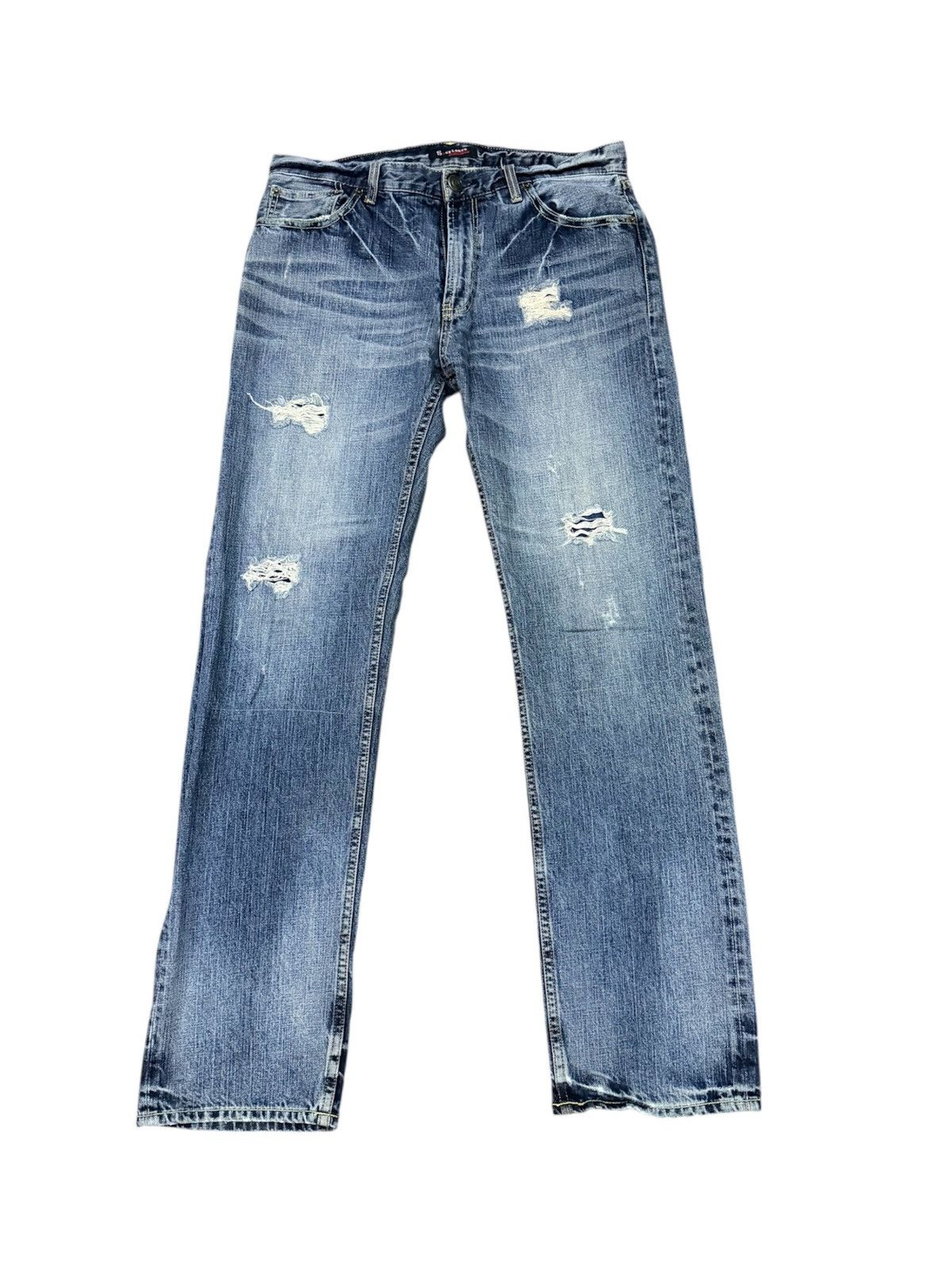 Tornado Mart Vintage Japanese brand Sorridere distressed denim jean Size US 31 - 1 Thumbnail