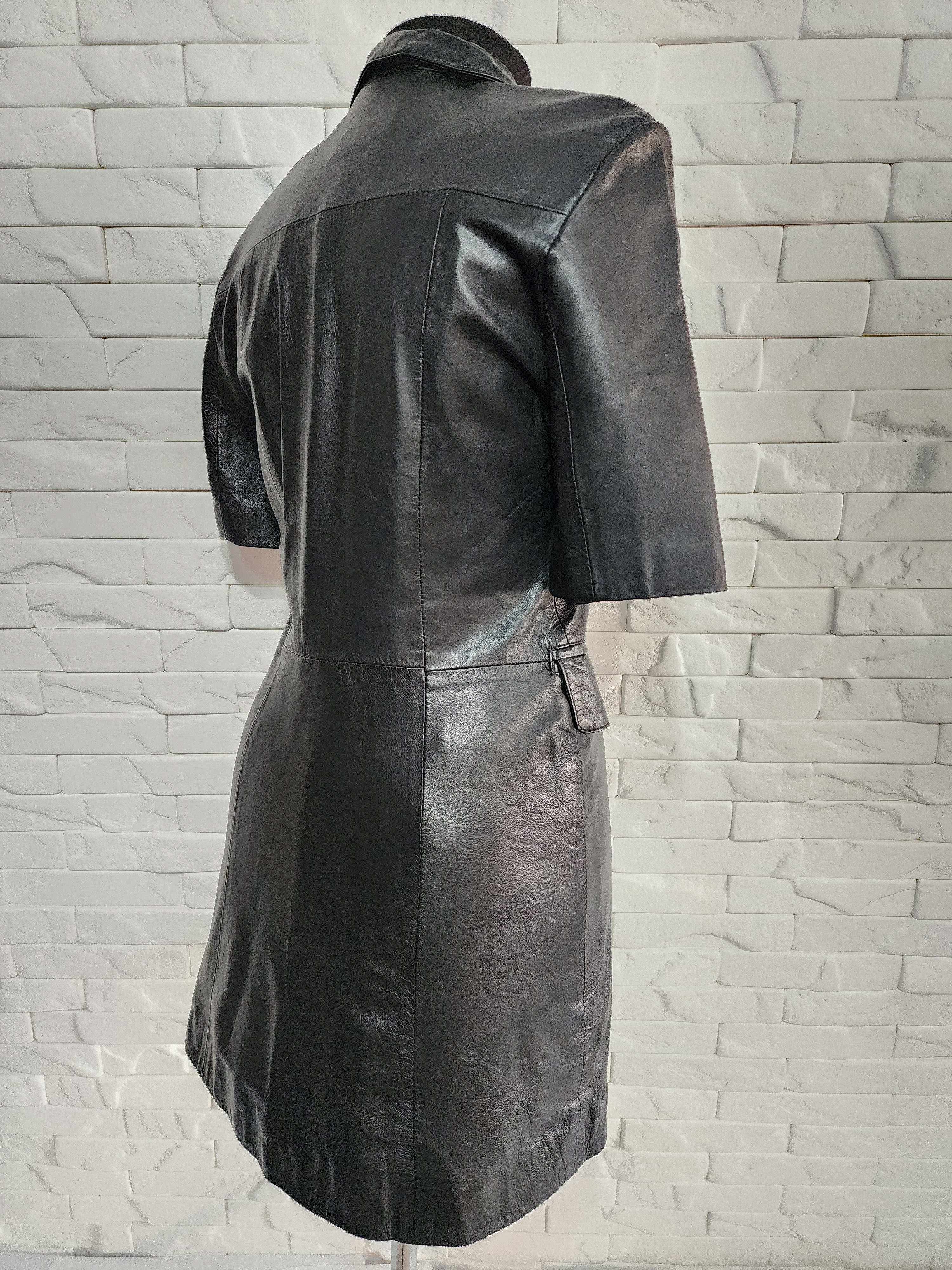 Genuine Leather Stylish long women's leather jacket. Size M / US 6-8 / IT 42-44 - 5 Thumbnail