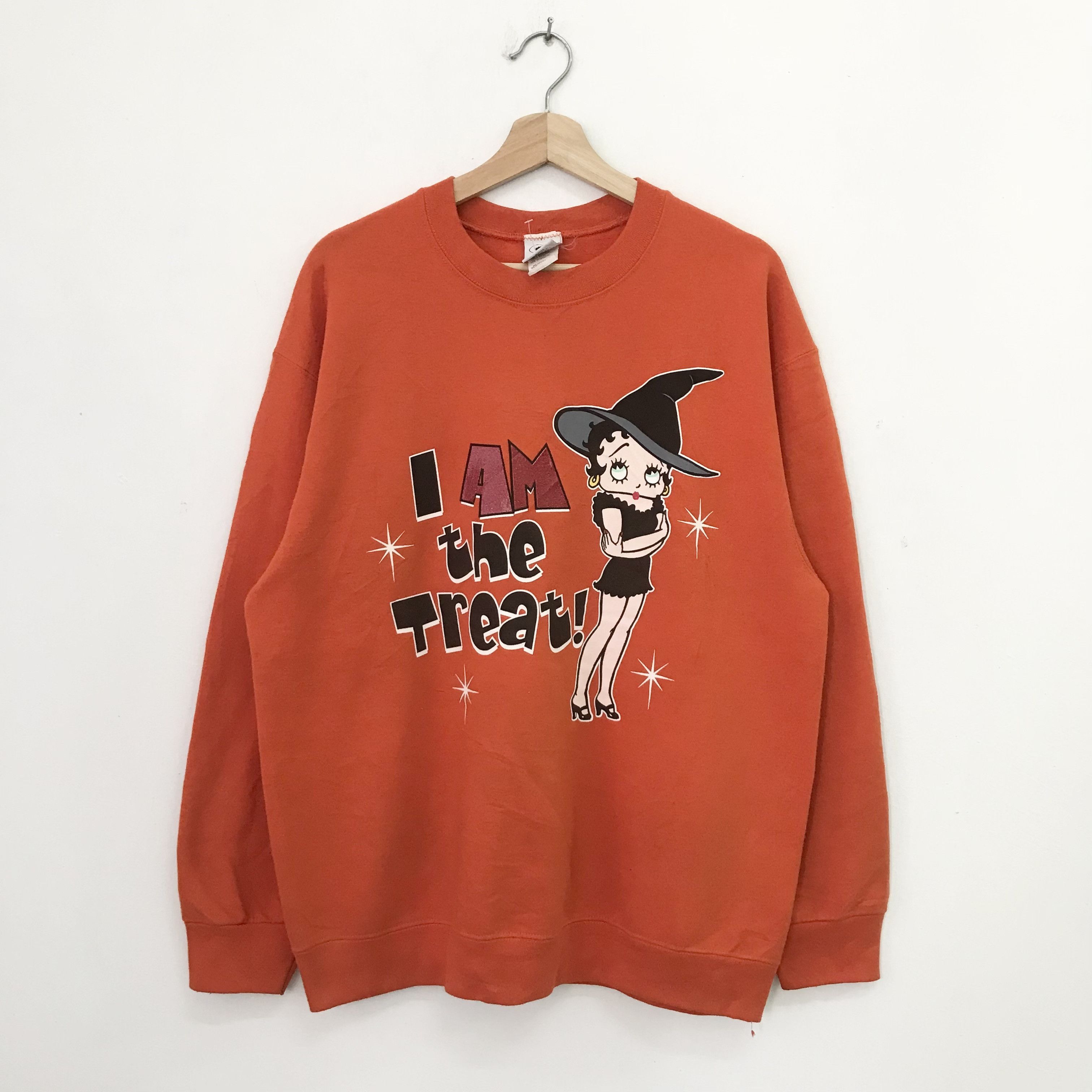 Vintage Vintage Betty Boop Cartoon Orange Sweatshirt - 540 Size US M / EU 48-50 / 2 - 1 Thumbnail