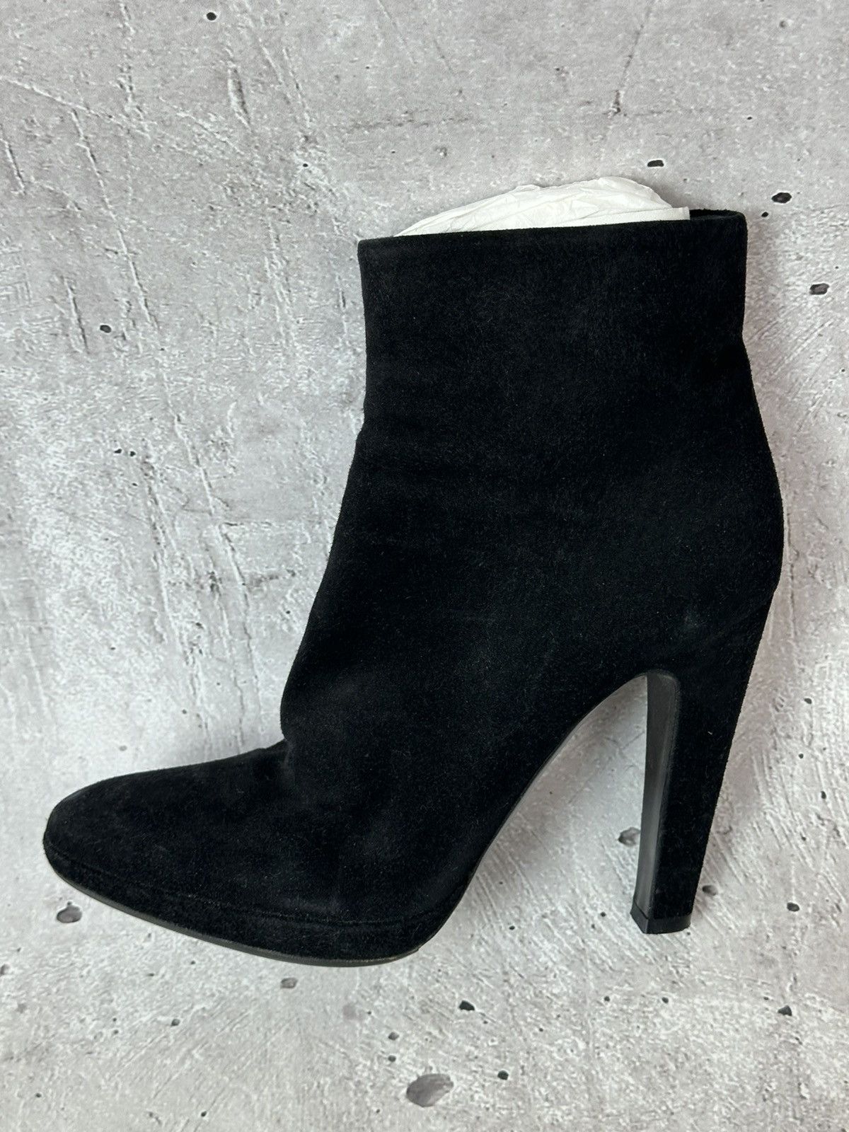 Prada Prada Black Suede High Heel Zip Made in Italy Ankle Booties Size US 7 / IT 37 - 9 Thumbnail