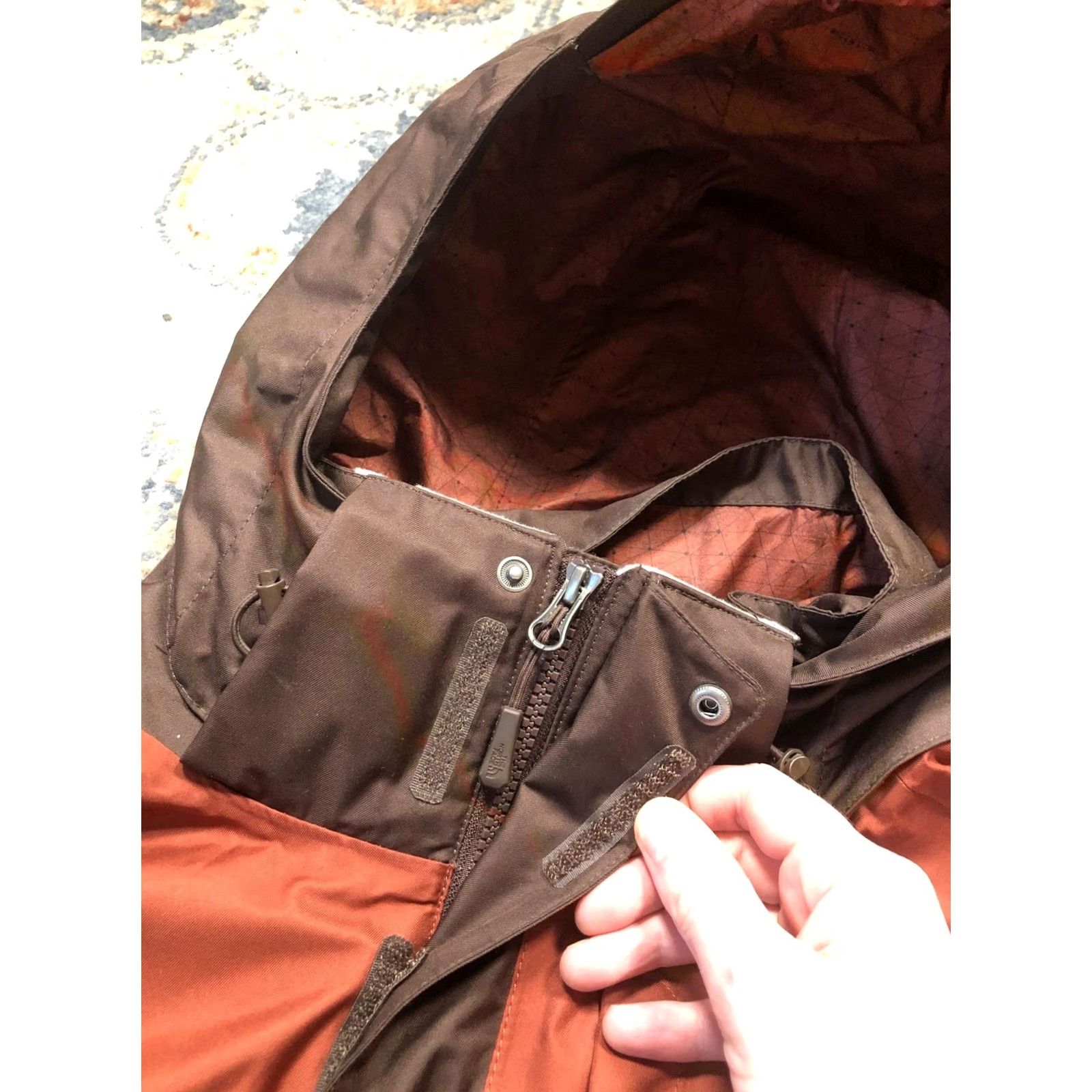 The North Face The North Face Jacket Mens Large Brown Orange Hooded Ski Insulated Full Zip Brown Orange Colorblock Mid-Length Pockets Zip Adventure Mens L/G Size US L / EU 52-54 / 3 - 7 Thumbnail