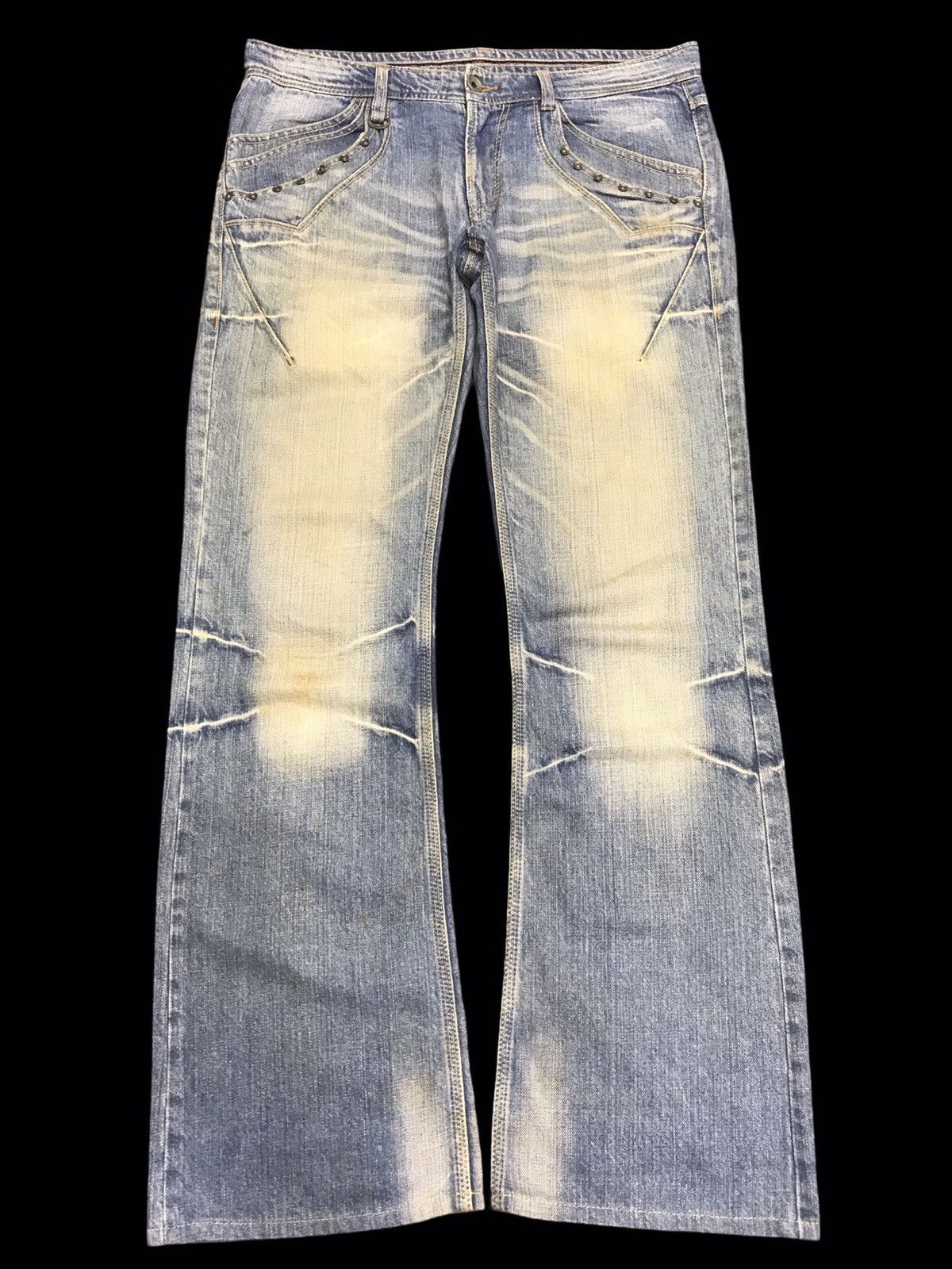 Japanese Brand 💥FLARE💥NCFM Japan Design Seditionari Fade Flare Denim F108 Size US 34 / EU 50 - 1 Thumbnail