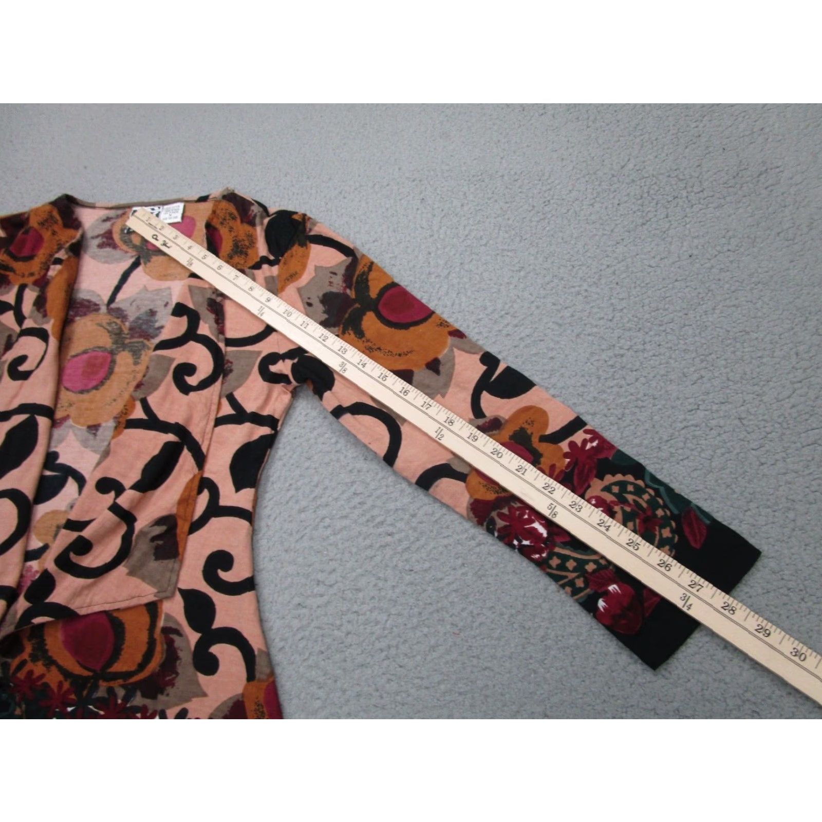 Vintage VINTAGE Take Two Floral Kimono Blouse Womens M Brown Jersey Casual Sleeve Abstract 2000s Size M / US 6-8 / IT 42-44 - 6 Thumbnail