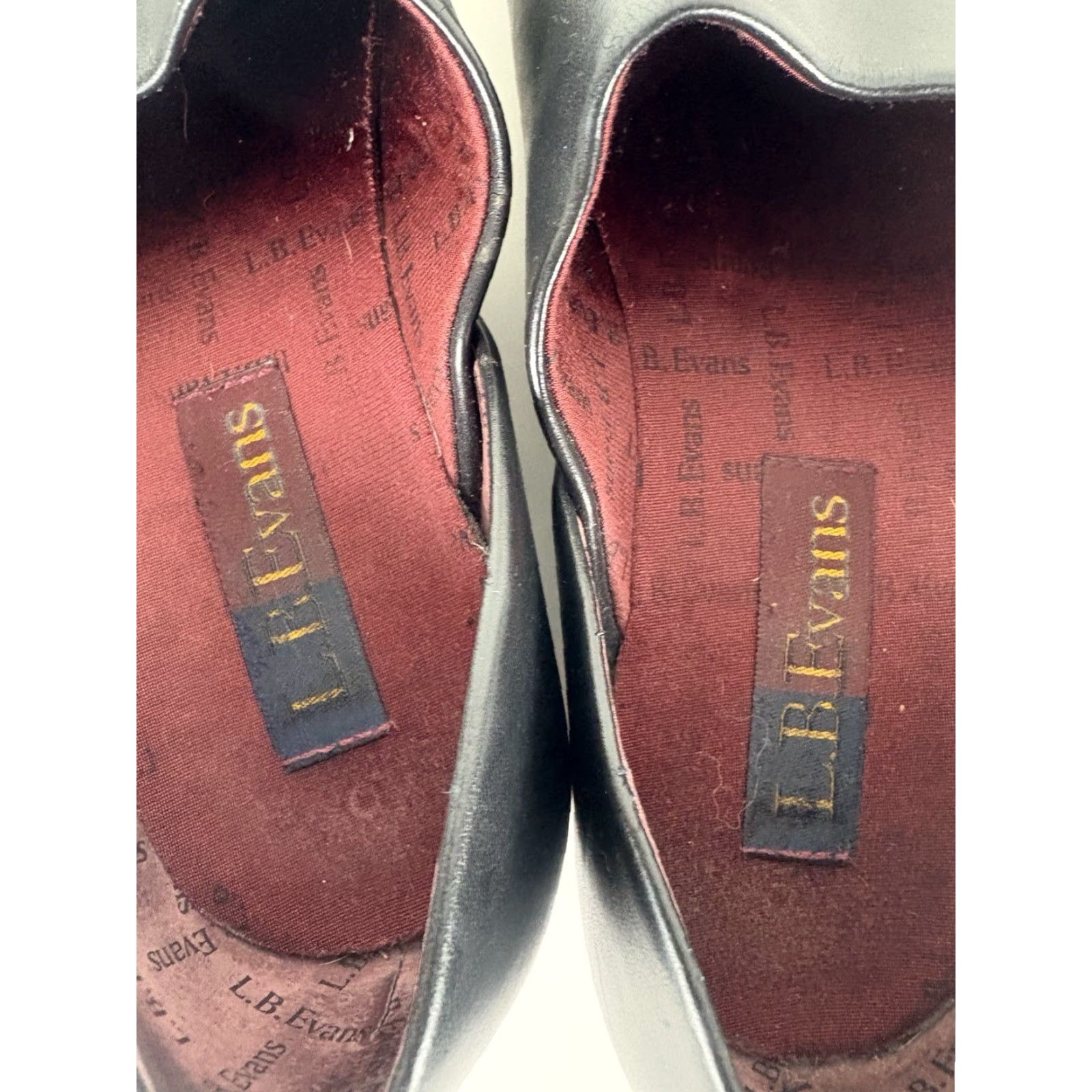 Vintage LB Evans Black Leather Slip On 1in Loafers Womens Size 9.5M Size US 9.5 / IT 39.5 - 5 Thumbnail