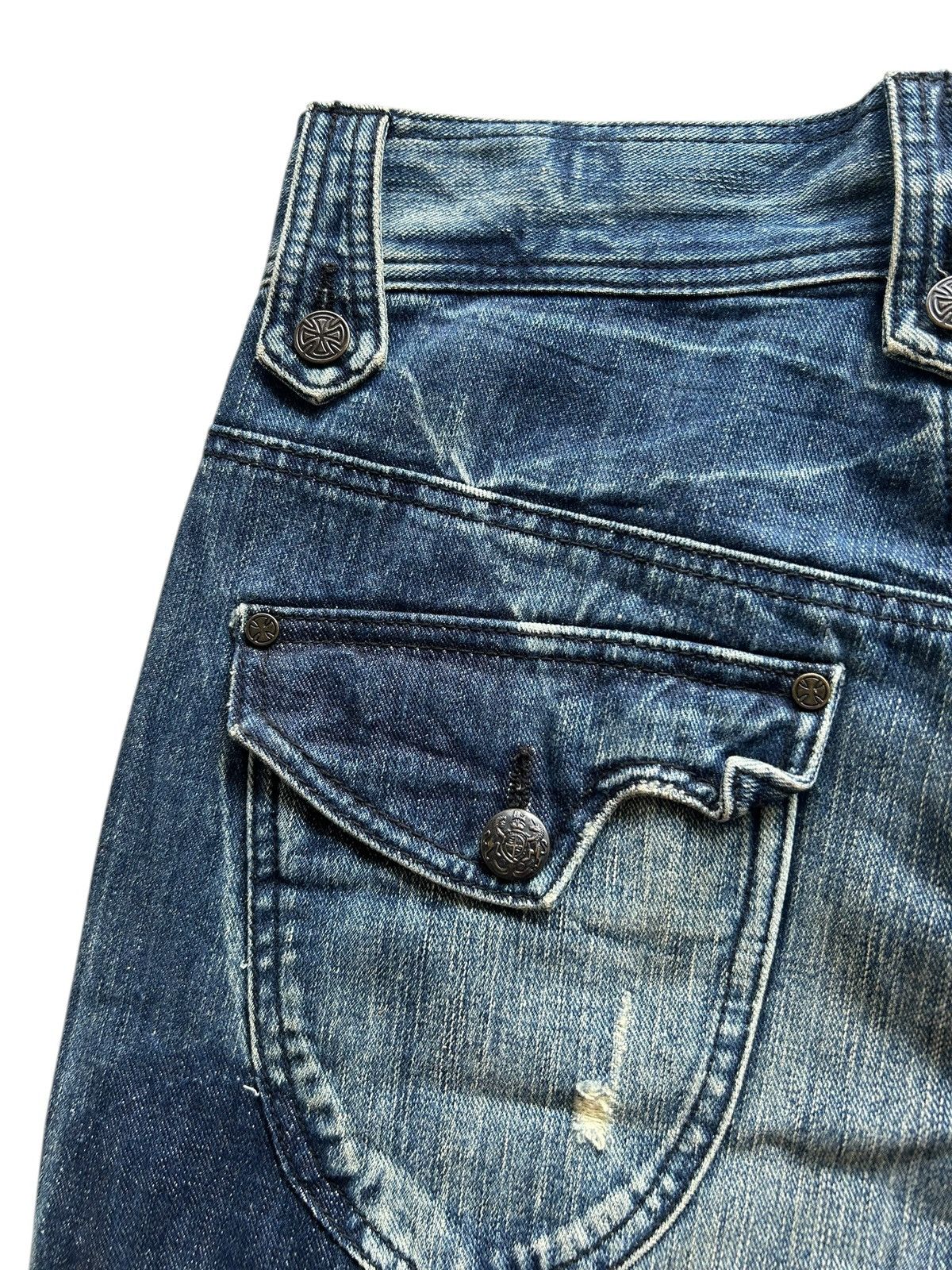 Kapital Flare Japanese Punk Style Distressed Denim Jeans Size US 32 / EU 48 - 17 Thumbnail