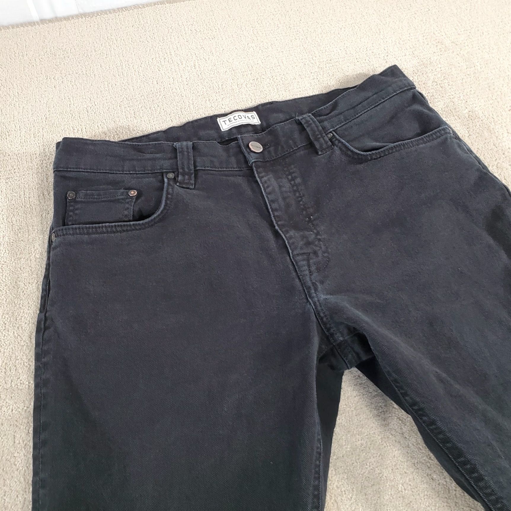 Tecovas Tecovas Jeans Mens 34x28 Black Straight Leg Denim Ranch Wear Western Pants Jeans Shoes? Size US 34 / EU 50 - 2 Thumbnail