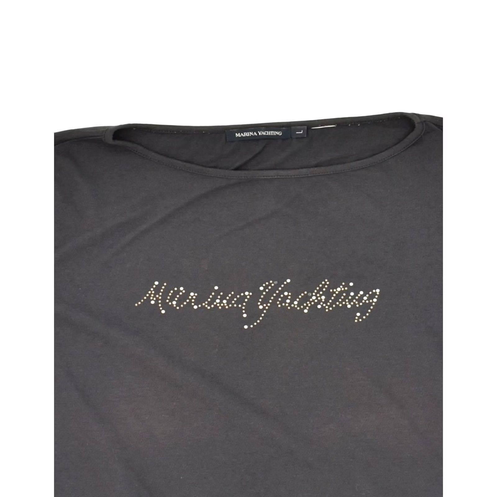 Vintage VINTAGE MARINA YACHTING Womens 3/4 Sleeve Graphic T-Shirt Top UK 16 Large Black SK02 Size L / US 10 / IT 46 - 3 Thumbnail