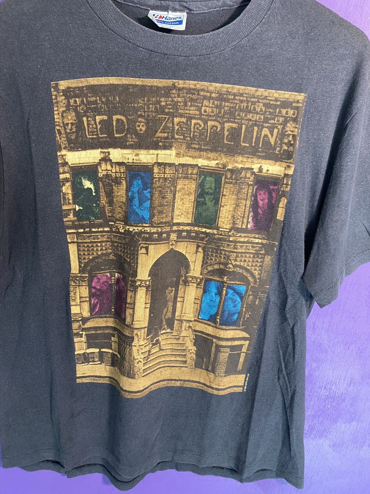 Band Tees Vintage 1986 Led Zeppelin physical Graphitti tour tee Size US M / EU 48-50 / 2 - 3 Thumbnail
