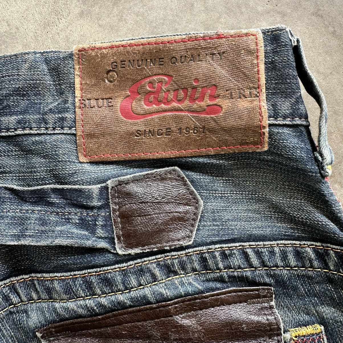 Japanese Brand Vintage Edwin Distressed Faded Rusty Flare Denim Jean Pant Size US 30 / EU 46 - 15 Thumbnail