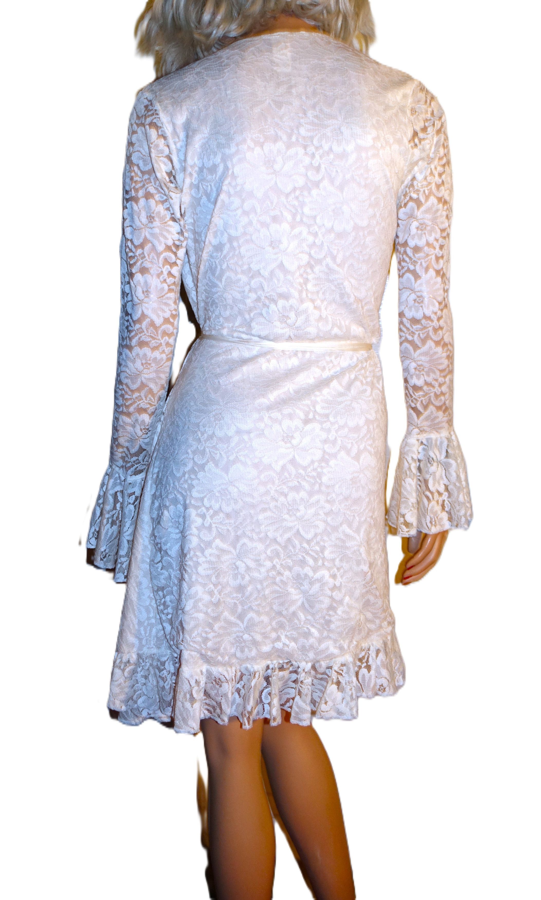 Other Hot as Hell Floral Ivory Lace Wrap Dress S Size S / US 4 / IT 40 - 5 Thumbnail
