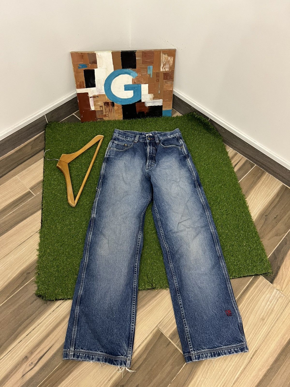Insane Y2K Mecca Jeans Baggy Wide Leg Cross Denim Jeans