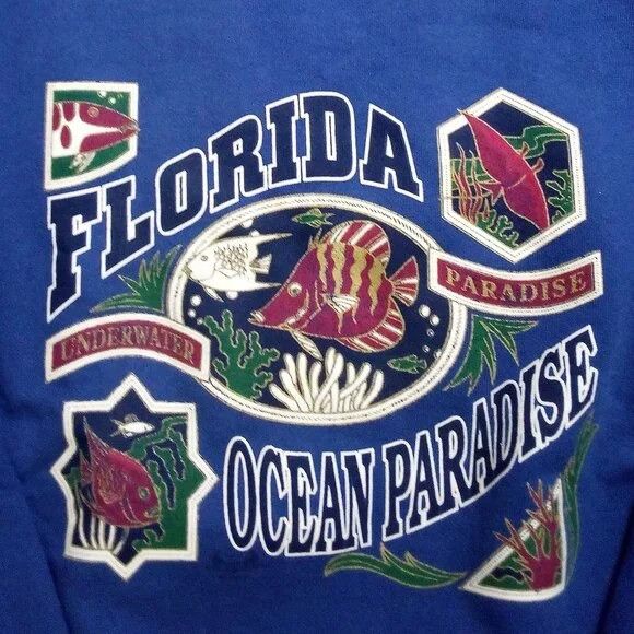 Vintage Vintage Florida Ocean Underwater Paradise Sweatshirt Size US M / EU 48-50 / 2 - 1 Thumbnail