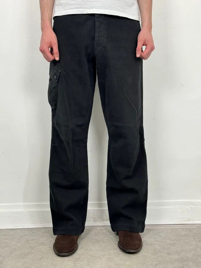 Armani AW2005 Armani Black Corduroy Cargo Wide-Leg Pants Size US 34 / EU 50 - 2 Thumbnail