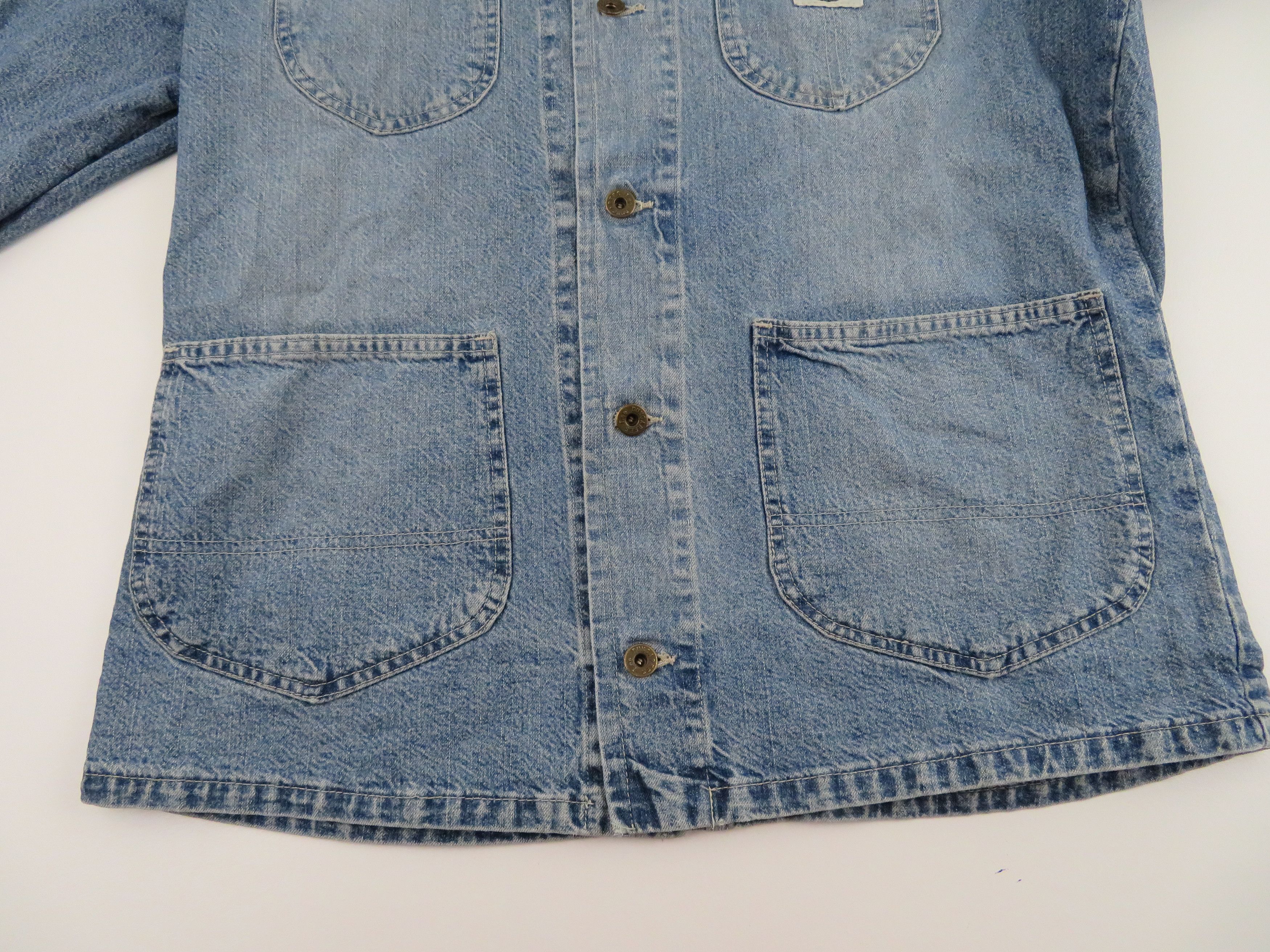 Lee × Vintage Vintage 80s 90s Lee Dungarees Denim Chore Jacket Medium Size US M / EU 48-50 / 2 - 6 Thumbnail