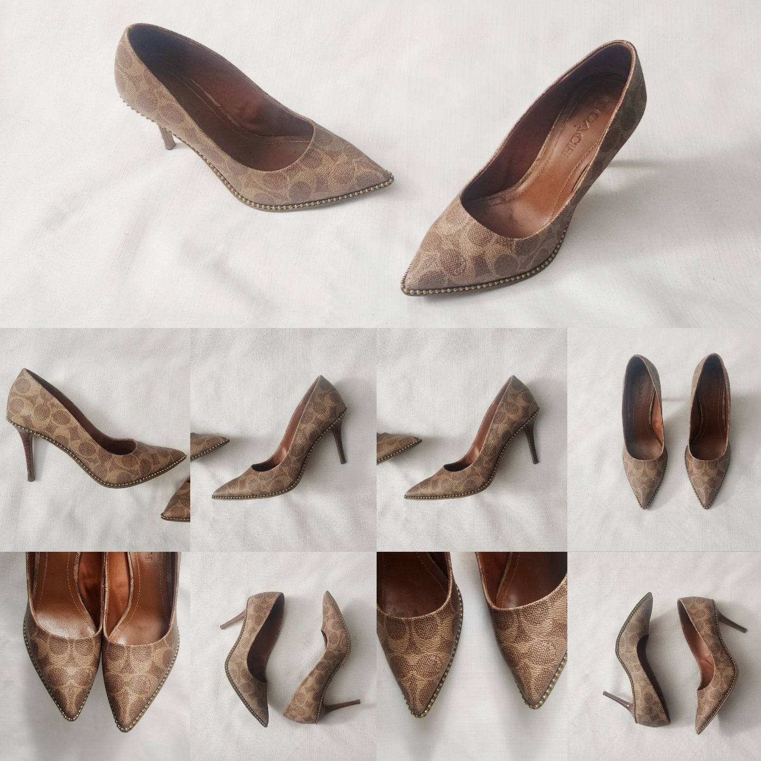 Coach × Designer COACH Waverly Pump with Beadchain Women Size 6 B Tan (G4374) Size US 6 / IT 36 - 18 Thumbnail