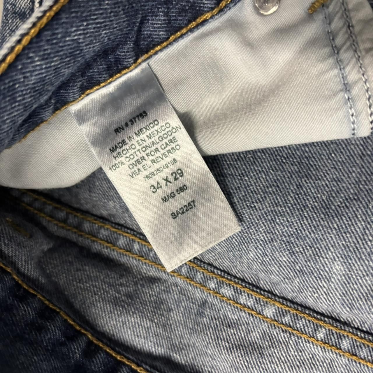 Japanese Brand × Vintage Crazy Vintage Y2K/2000s Grunge Faded Dark Wash Workwear Style Denim Jeans! Size US 34 / EU 50 - 8 Thumbnail