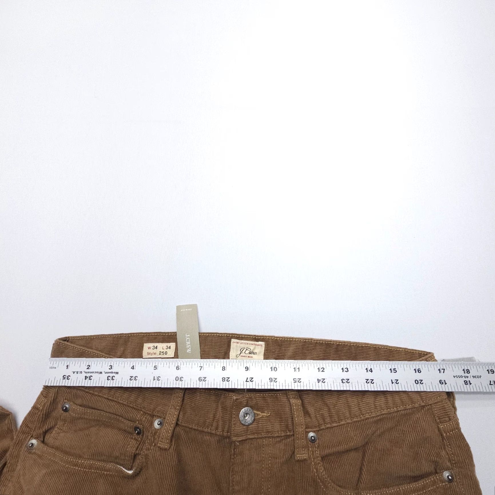 J.Crew J.CREW 250 Skinny Fit Corduroy Pants Mens 34 x 34 Brown Five Pocket Slim NWT Pants Size US 34 / EU 50 - 7 Thumbnail