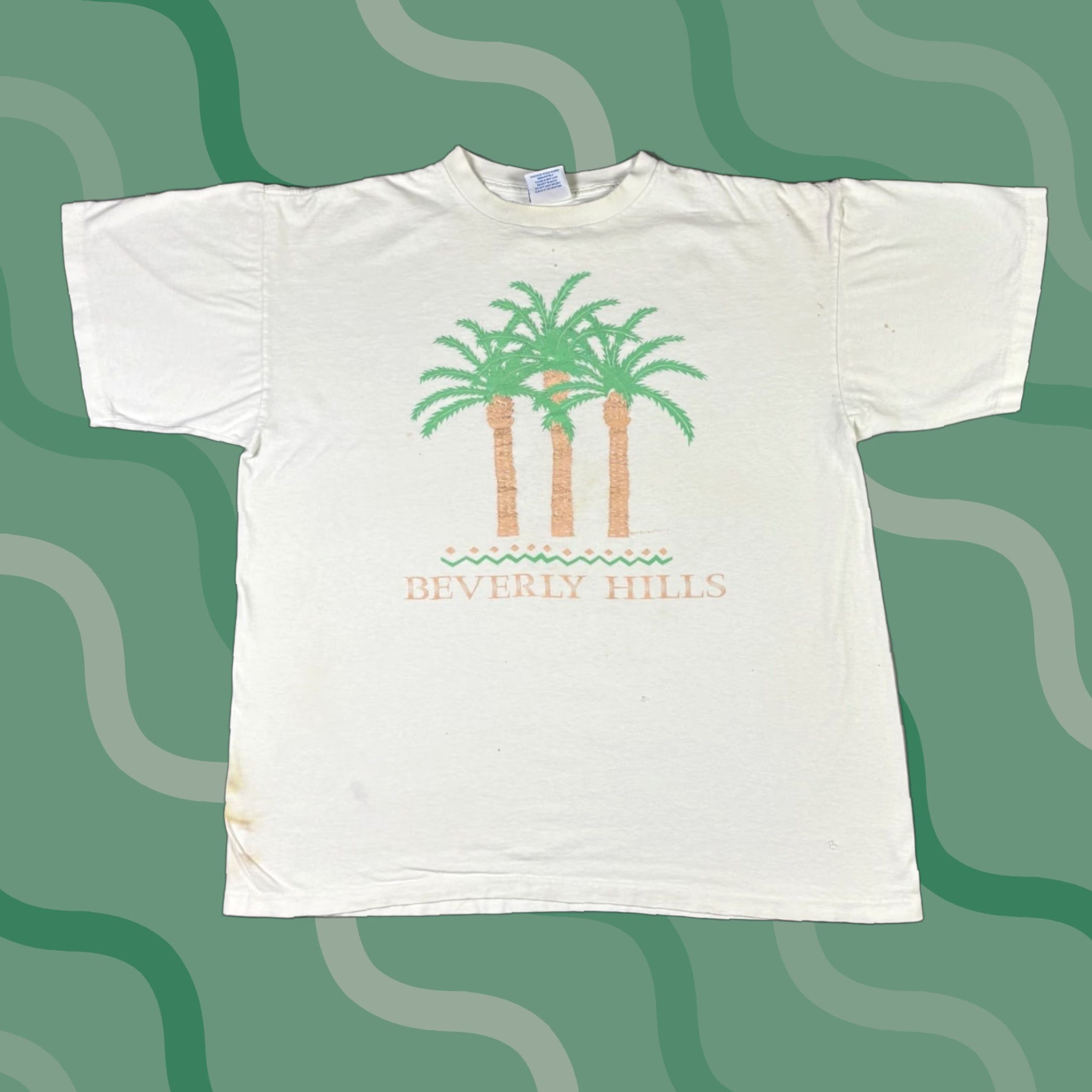 Vintage VINTAGE Beverly Hills T Shirt White Crew Neck Short Sleeve 90s XL Men Size US XL / EU 56 / 4 - 1 Thumbnail