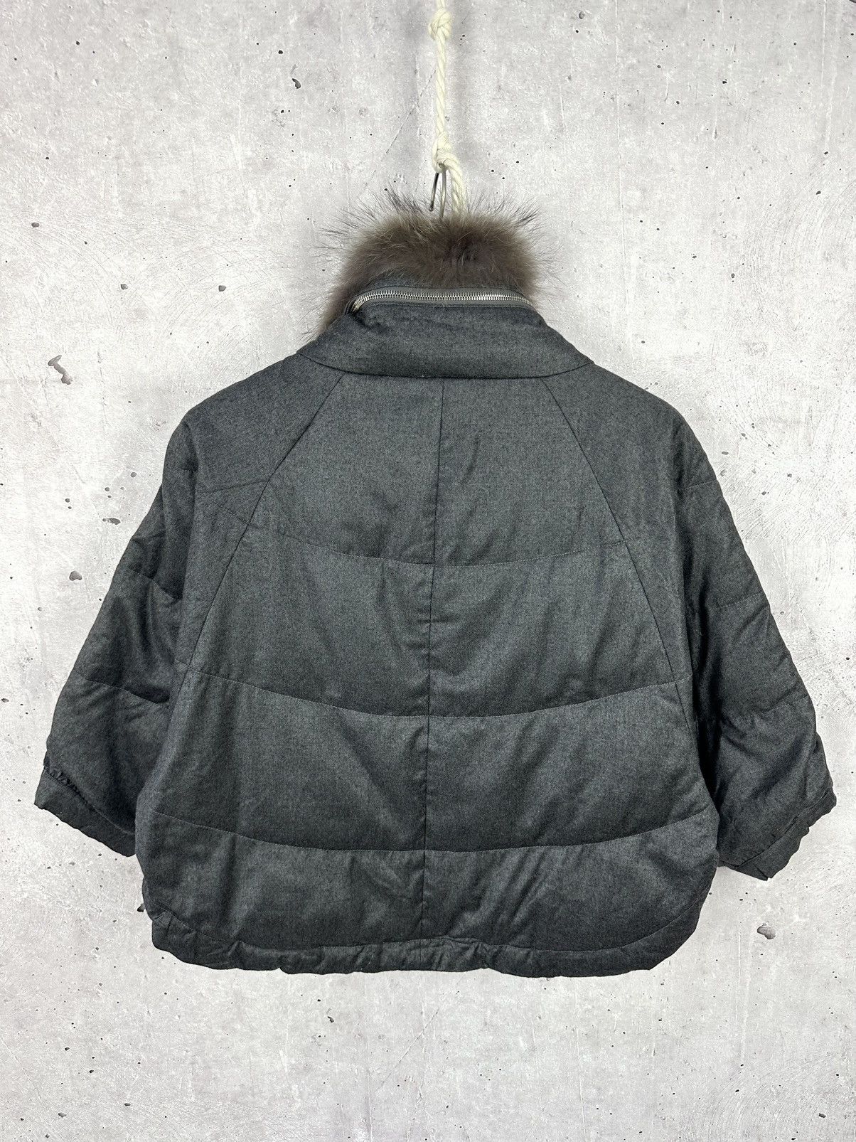 Brunello Cucinelli Brunello Cucinelli Wool Cashmere Blend Puffer Poncho Jacket Size XL / US 12-14 / IT 48-50 - 7 Thumbnail