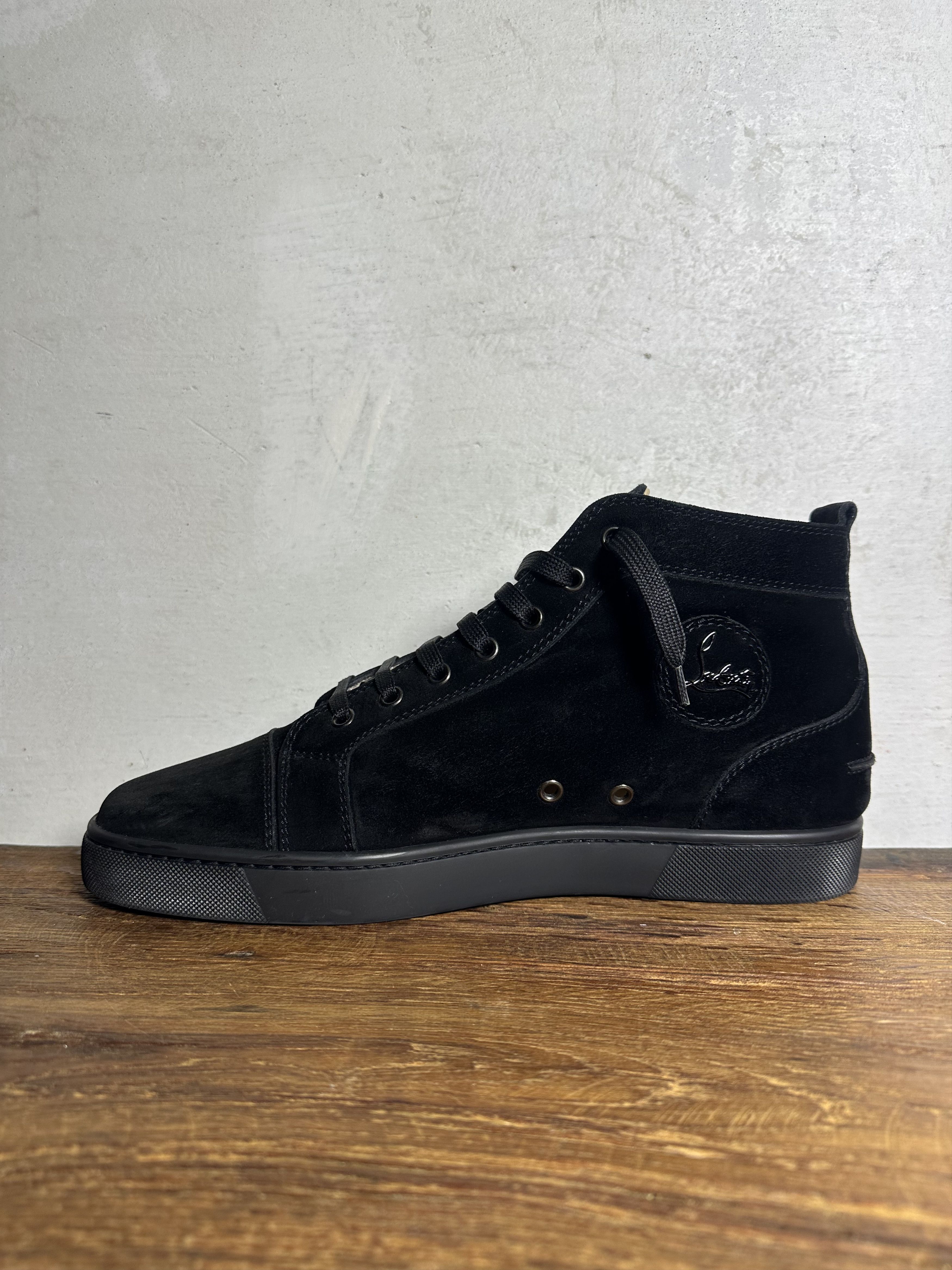 Christian Louboutin Christian Louboutin Louis Black Veau Suede High-Top Sneakers Size US 10.5 / EU 43-44 - 3 Thumbnail