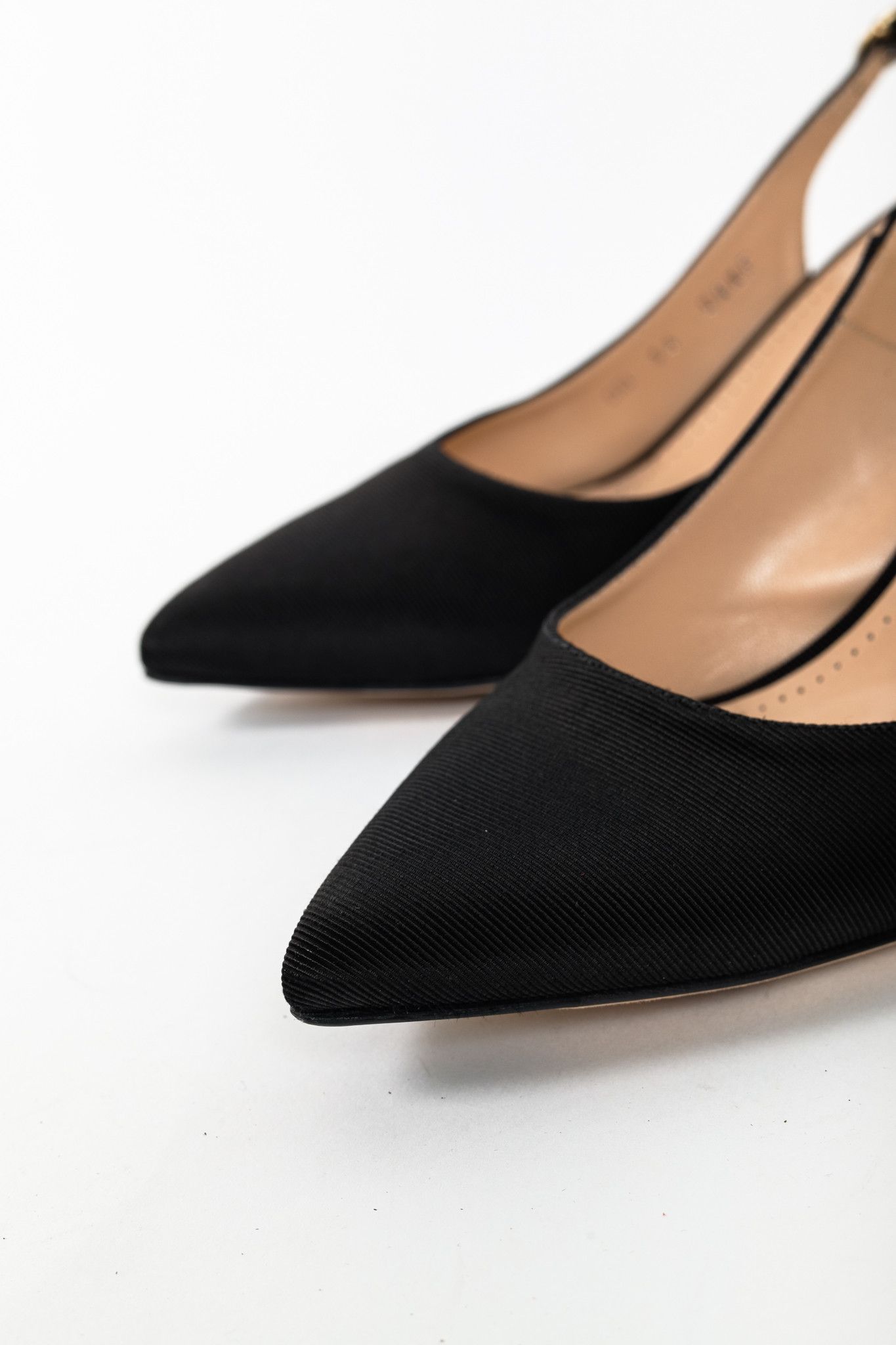Bally Bally Ciel Black Fabric Slingback Pointed-Toe Heels Size US 5.5 / IT 35.5 - 7 Thumbnail