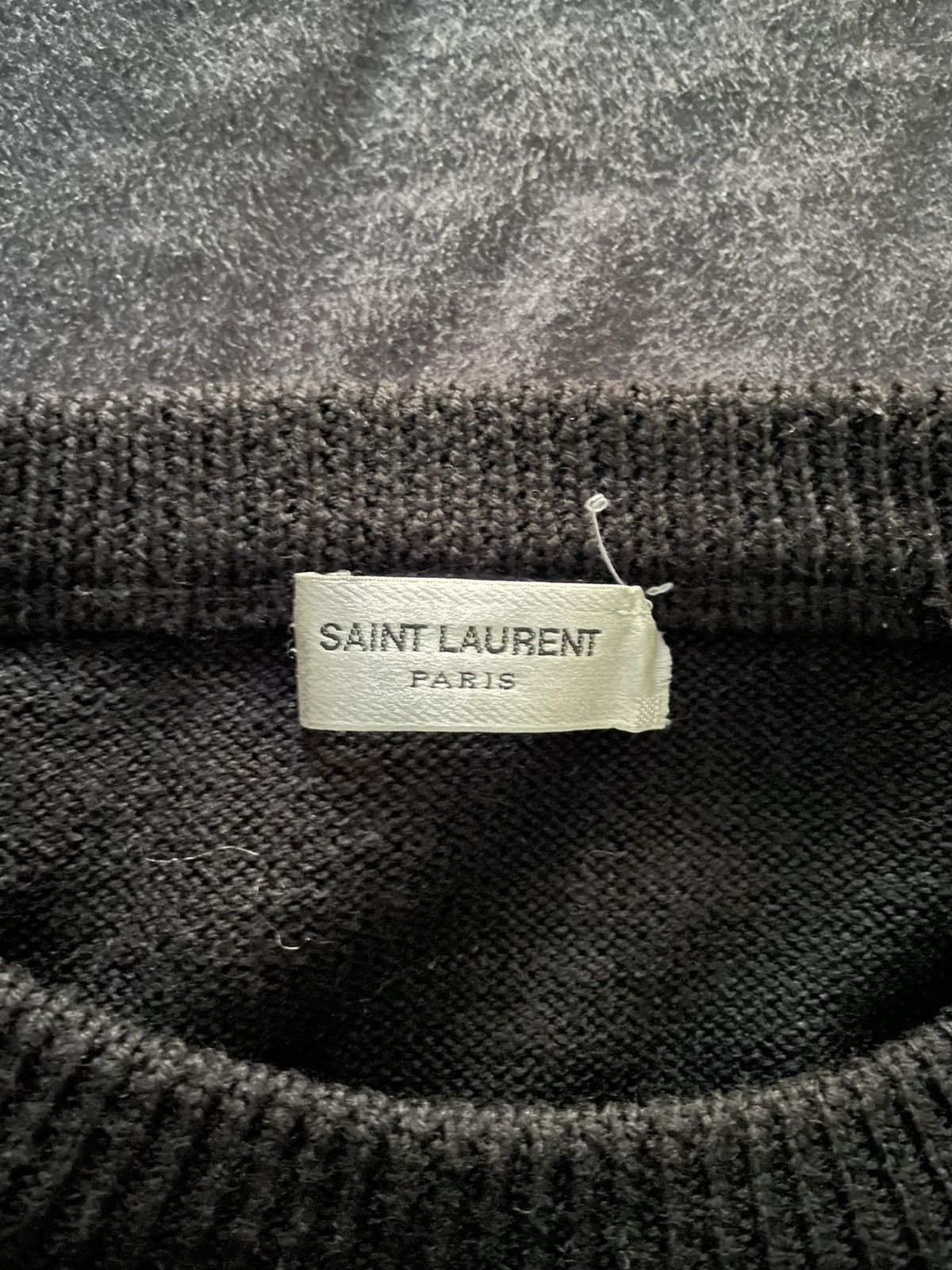 Saint Laurent Paris Logo Embellished Wool Sweater Size US M / EU 48-50 / 2 - 3 Thumbnail