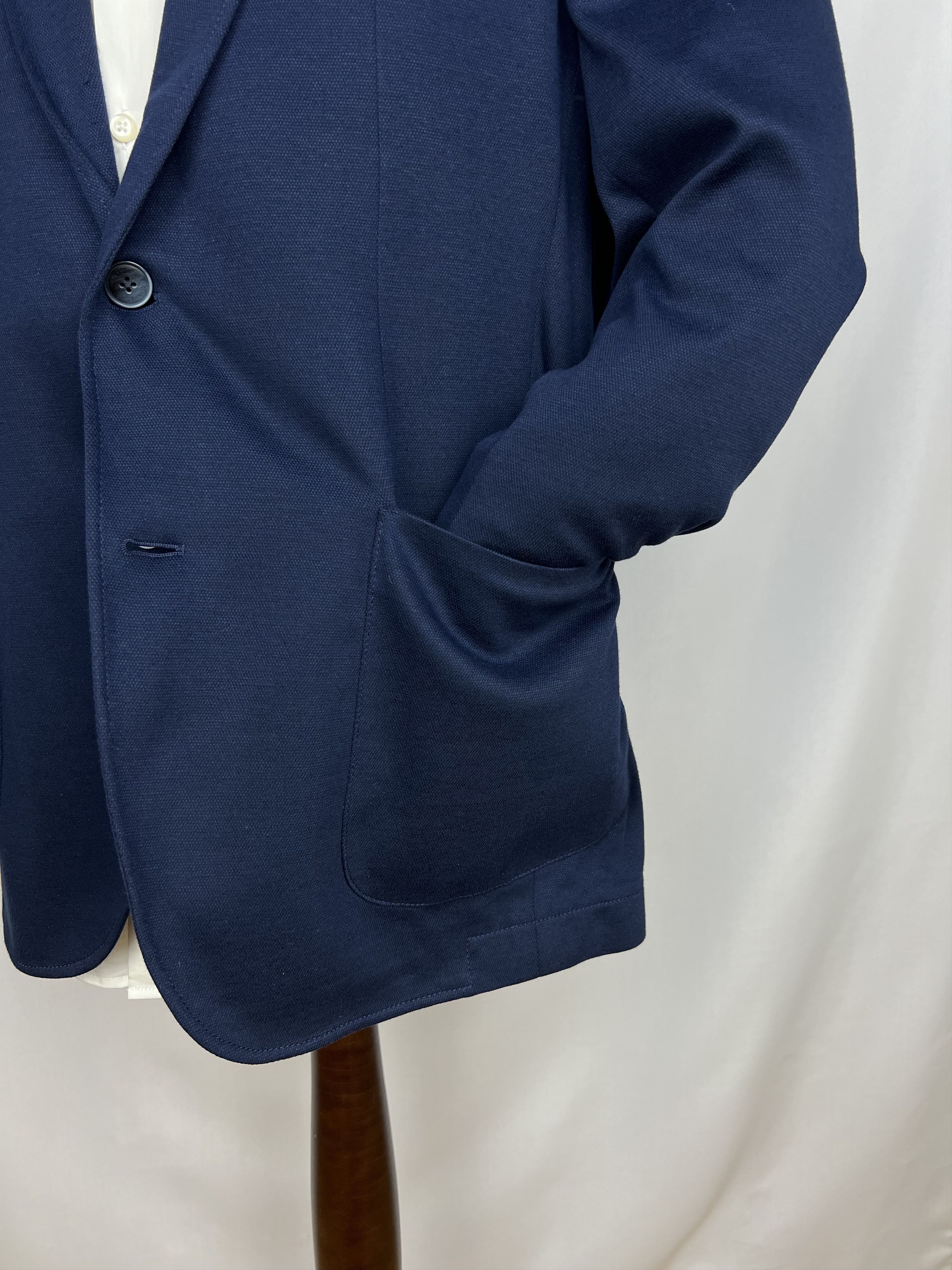 Hackett London Solid Navy-Blue Cotton Blend Half-Lined Sport Coat Size 42R - 7 Thumbnail