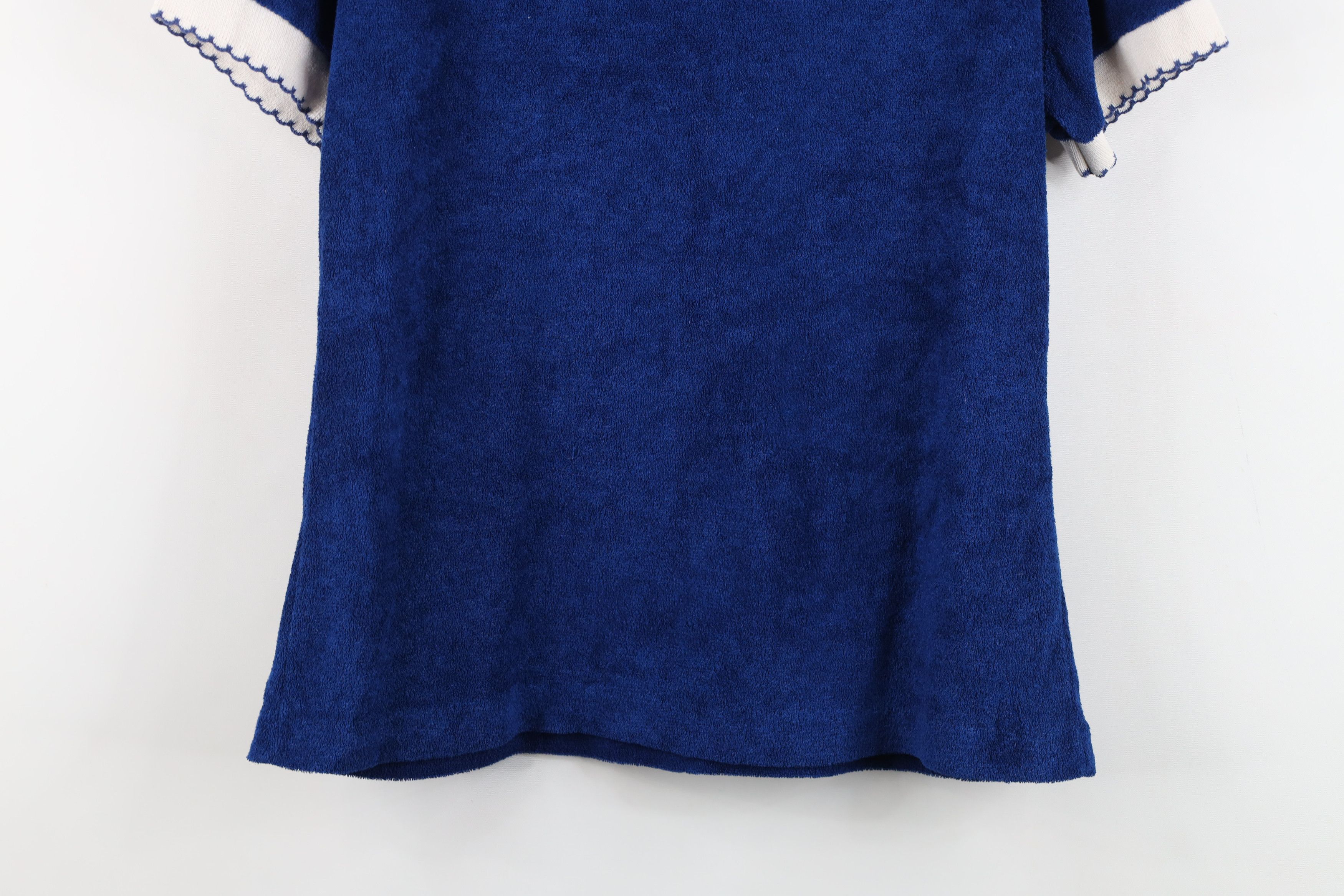 Vintage Vintage 70s Streetwear Blank Terry Cloth Polo Shirt Blue USA Size L / US 10 / IT 46 - 11 Thumbnail