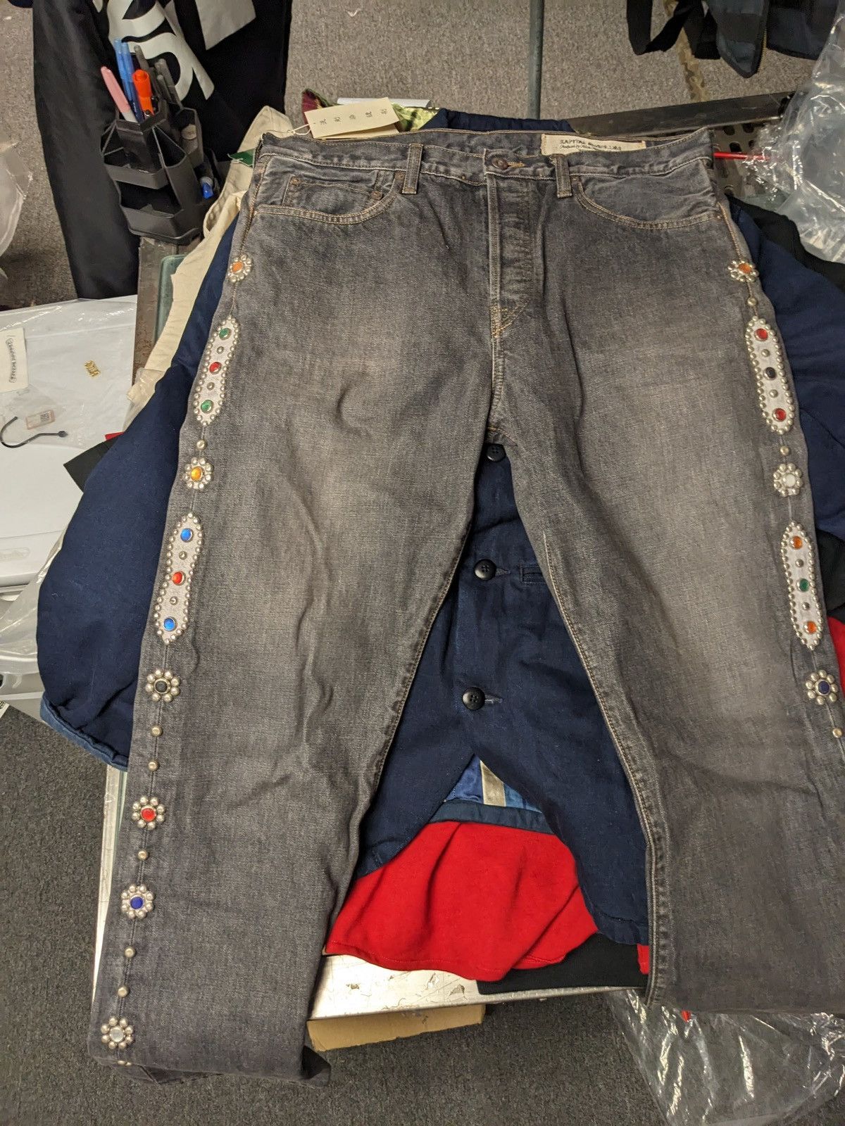Kapital Kapital 14oz Black Denim 5p Monkey Cisco Studded Remake 36 Size US 36 / EU 52 - 5 Thumbnail