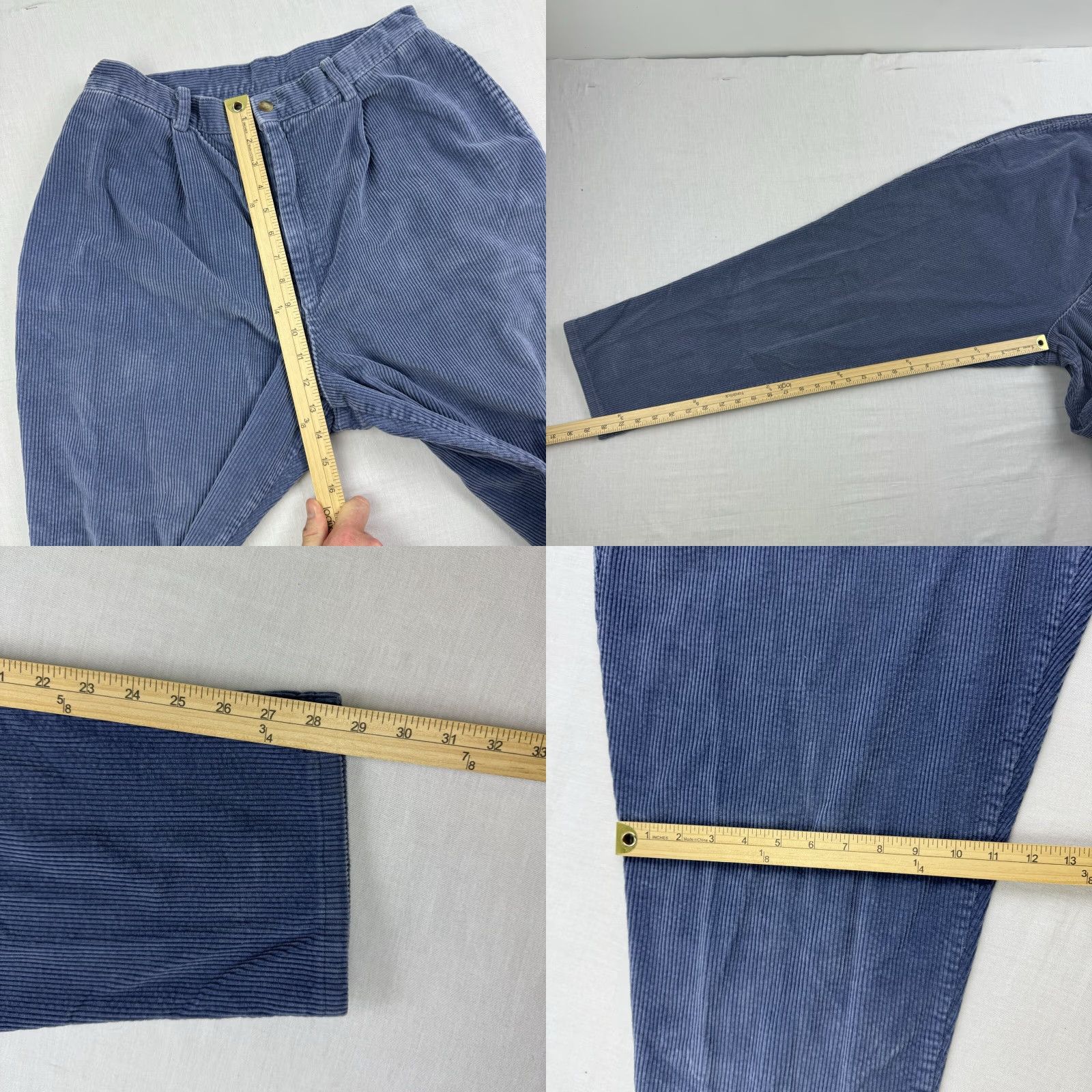 Lands' End VINTAGE Lands' End Corduroy Pants Womens 16 Blue High Waist Classic Chino Preppy 90s Size 38" / US 16 / IT 52 - 8 Thumbnail
