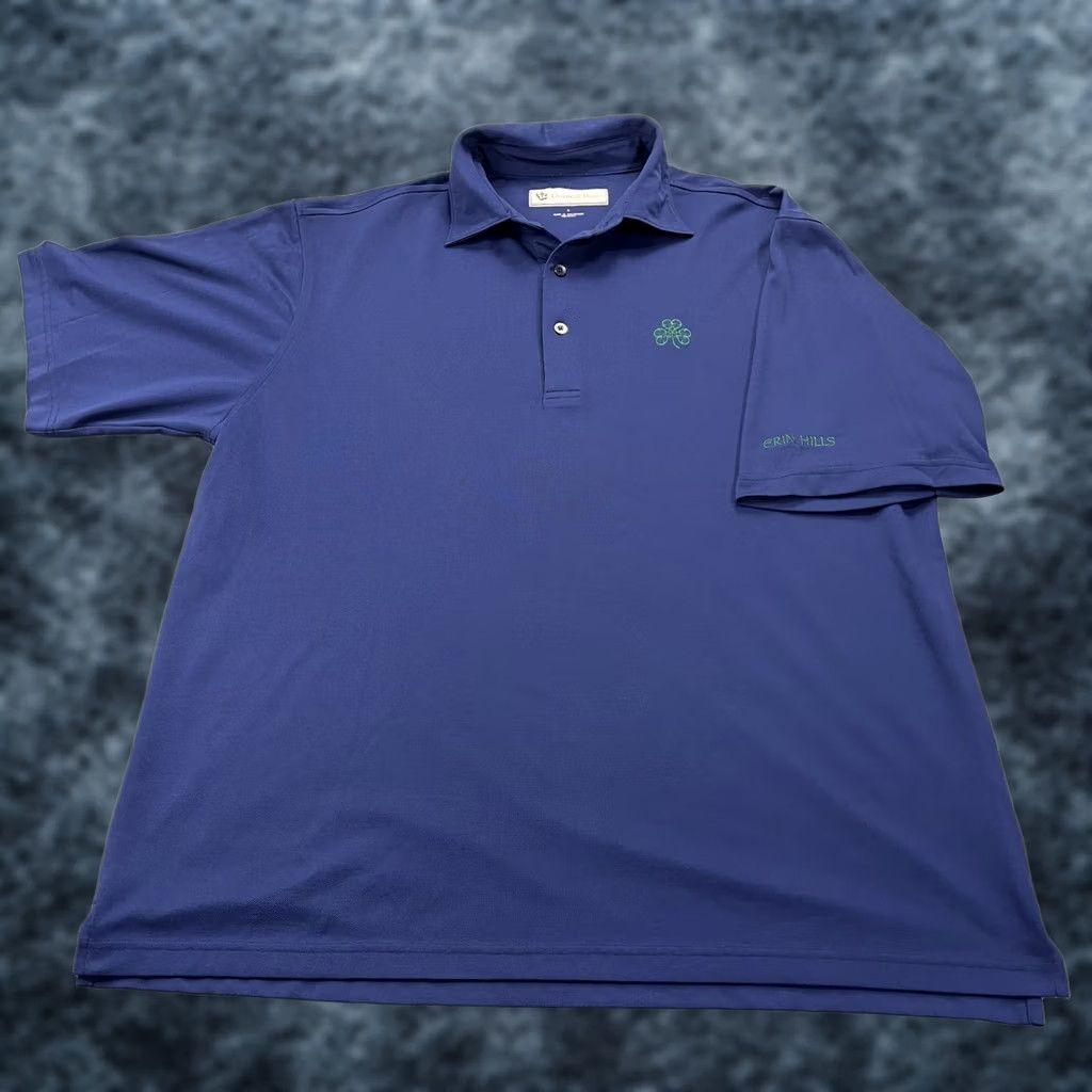 Vintage Donald Ross Polo Shirt Mens L Blue Solid Logo Golf Sportswear Shirt Size US L / EU 52-54 / 3 - 1 Thumbnail