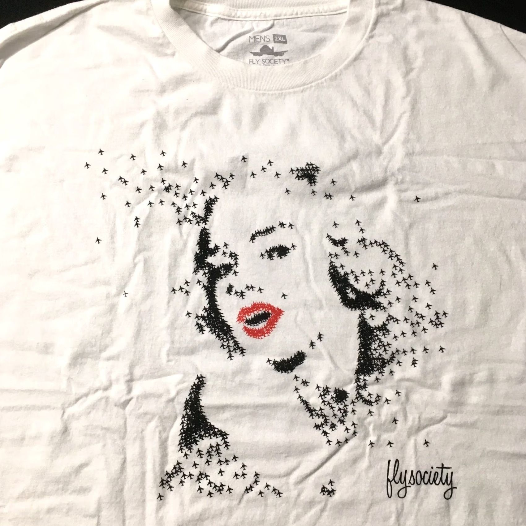 Vintage Fly Society Men's T-Shirt Short Sleeve Crew Neck 2XL Graphic Tee White 100% Cotton Vintage/Pre-Owned Size US M / EU 48-50 / 2 - 2 Thumbnail