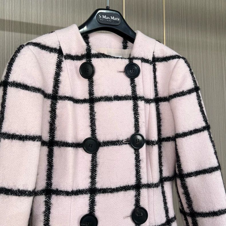 Dior Dior Pink Wool Checked Dior Coat-2507 Size M / US 6-8 / IT 42-44 - 3 Thumbnail