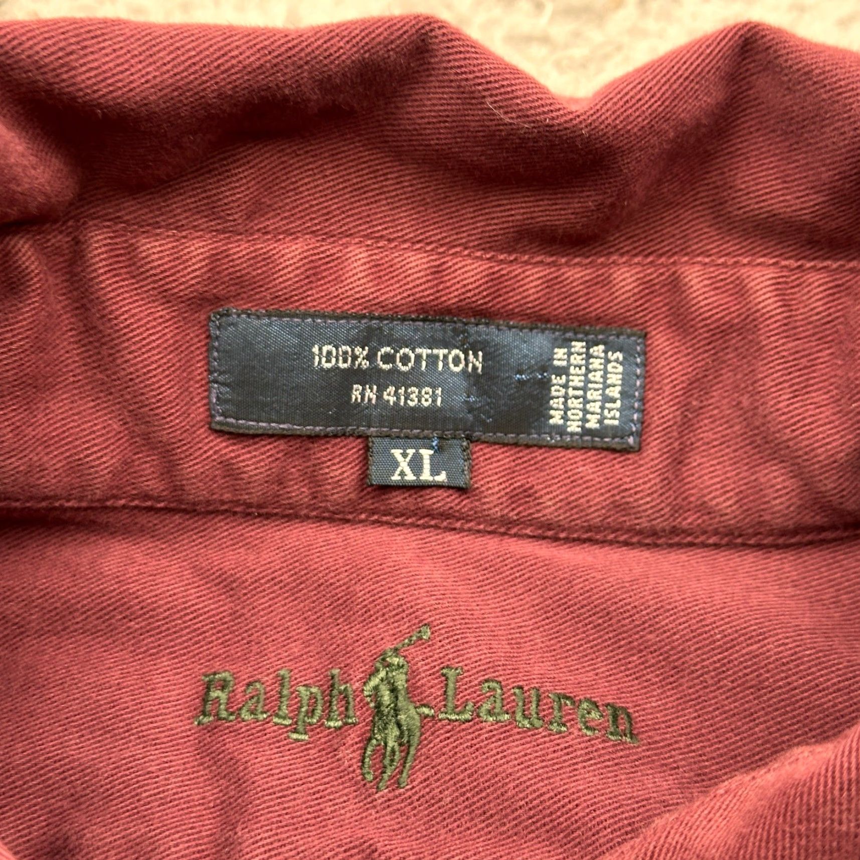Ralph Lauren VINTAGE Ralph Lauren The Blaire Button Down Red Twill Shirt Mens XL Long Sleeve Size US XL / EU 56 / 4 - 2 Thumbnail