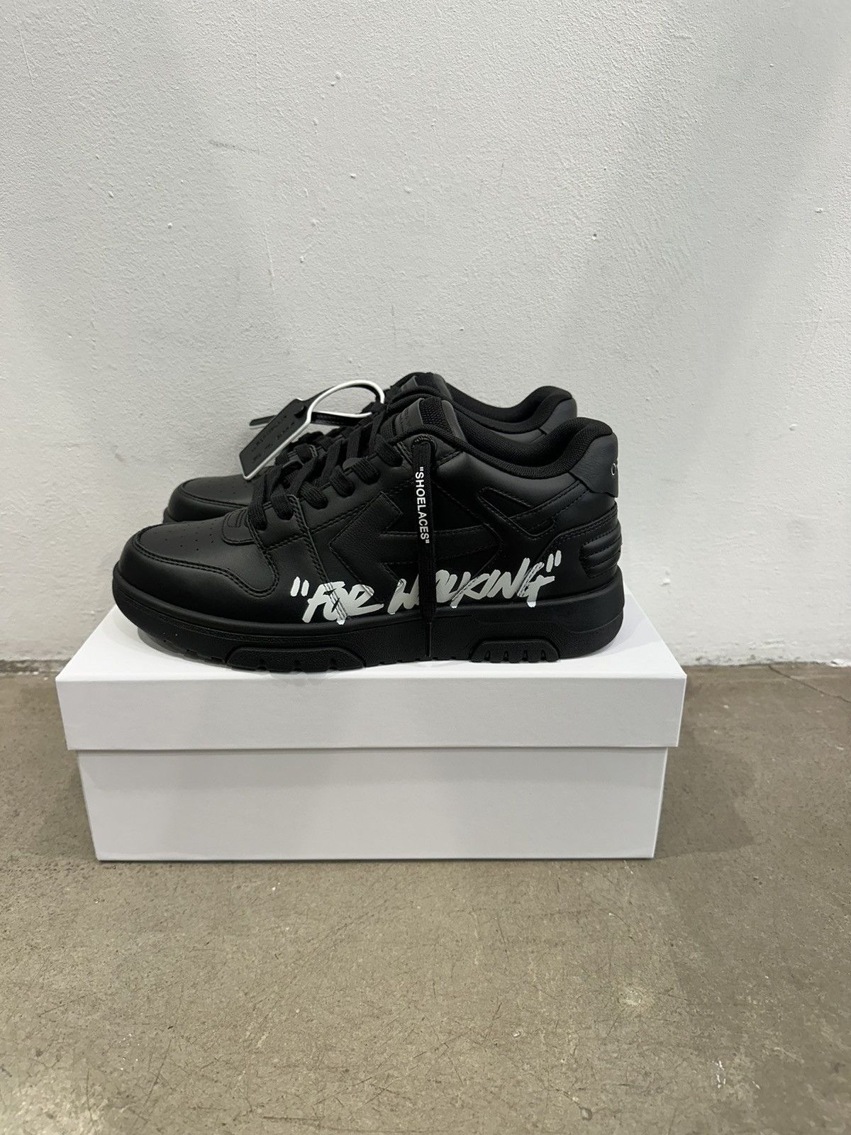 Off-White OFF-WHITE - Out of Office "For Walking" All Black Sneakers Size US 9.5 / EU 42-43 - 2 Thumbnail