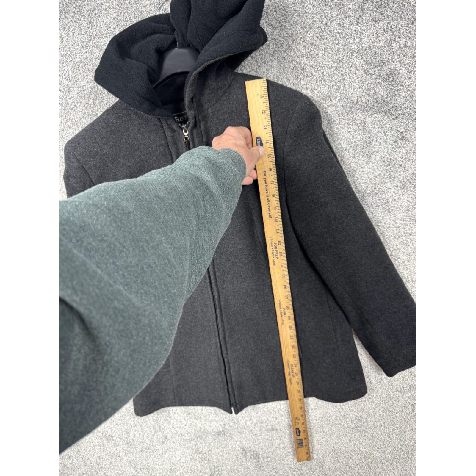 Vintage Fleet Street Ltd Coat Womens Small Gray Wool Blend Hooded Full Zip Lined Classic Size S / US 4 / IT 40 - 2 Thumbnail