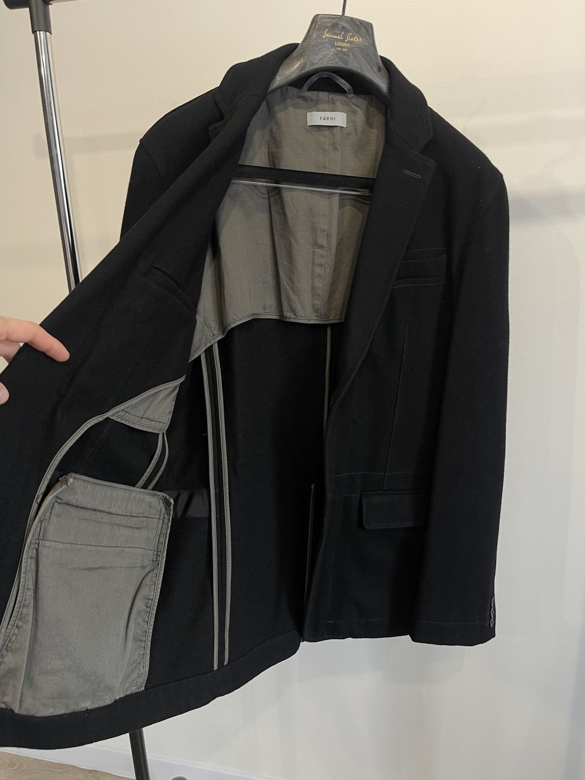 Nicole Farhi Nicole Farhi (FARHI) Wool Blend Tailored Blazer - Size XL Size 42R - 7 Thumbnail