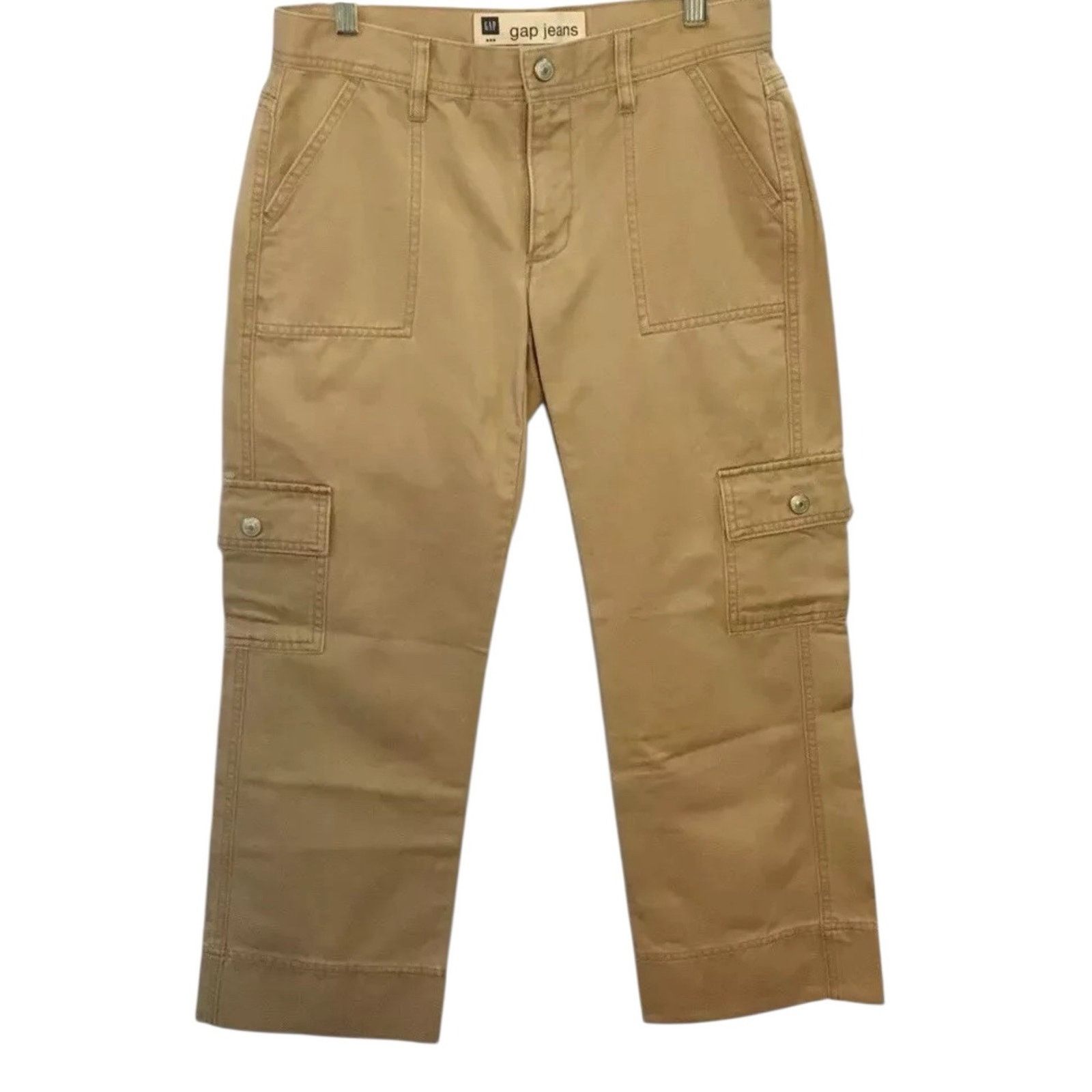 Gap GAP Jeans Tan Cotton Cargo Capri Pants Womens Size 4 Size 27" / US 4 / IT 40 - 1 Thumbnail