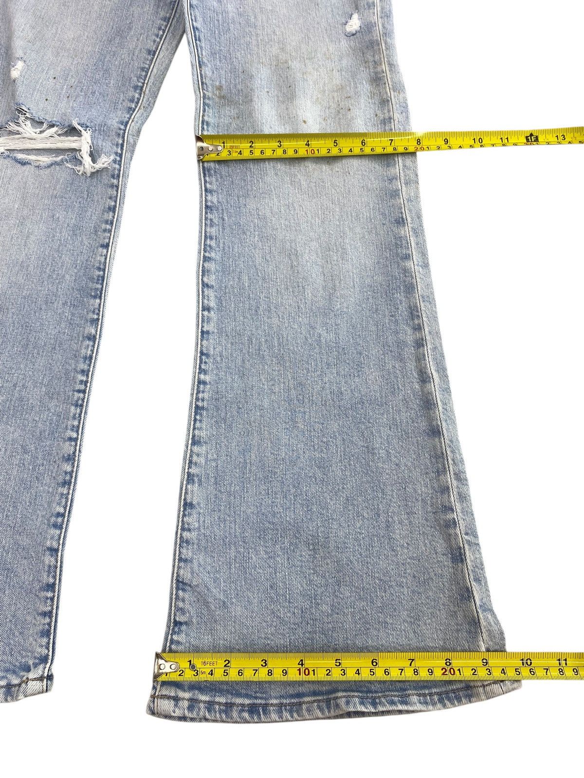 Gap Gap Acid Blue Wash Ripped Style Flare Jeans Size US 27 - 7 Thumbnail