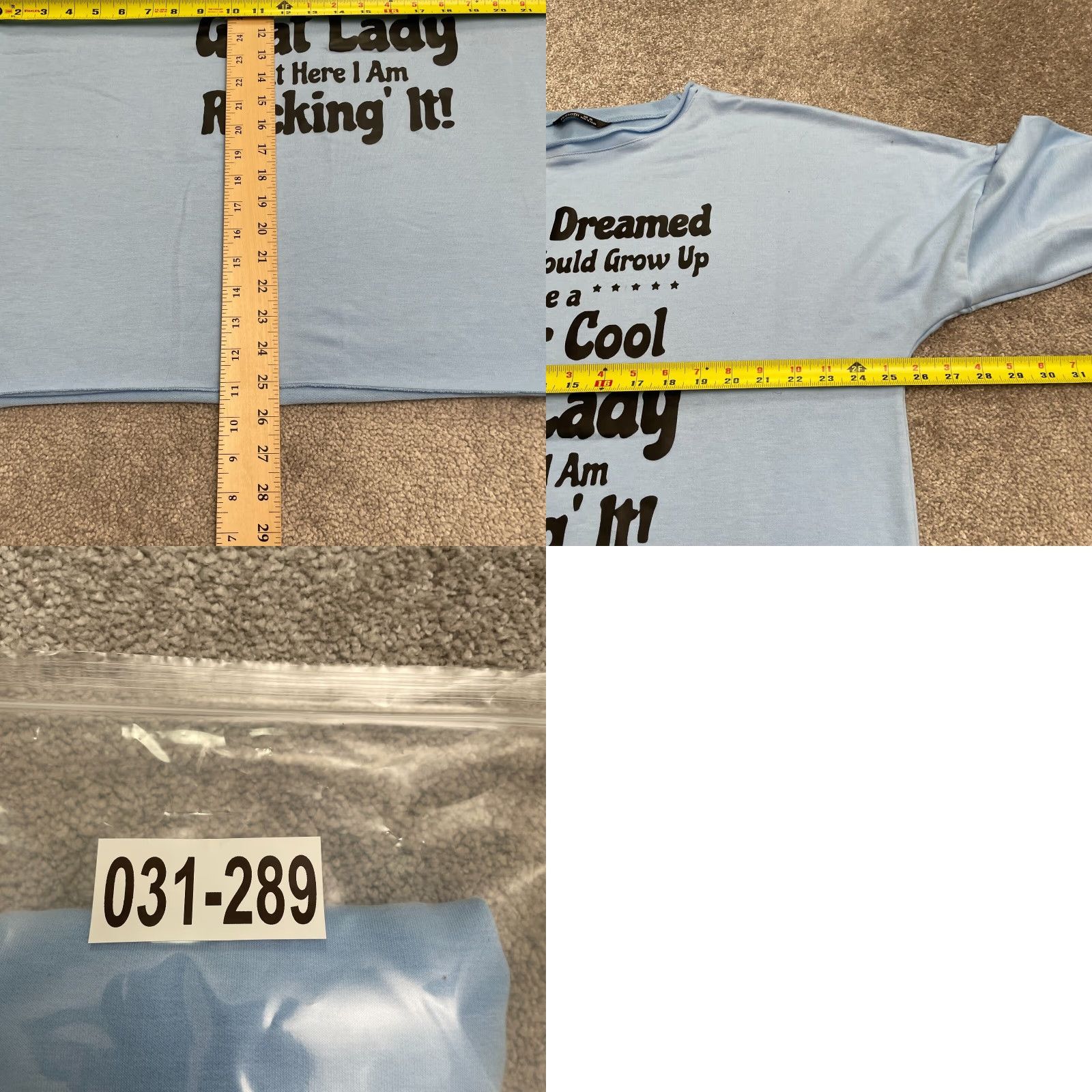 Vintage Lilicloth Graphic T-Shirt Womens 2XL Blue White Crew Neck Long Sleeve Casual Tee Size XXL / US 16-18 / IT 52-54 - 8 Thumbnail