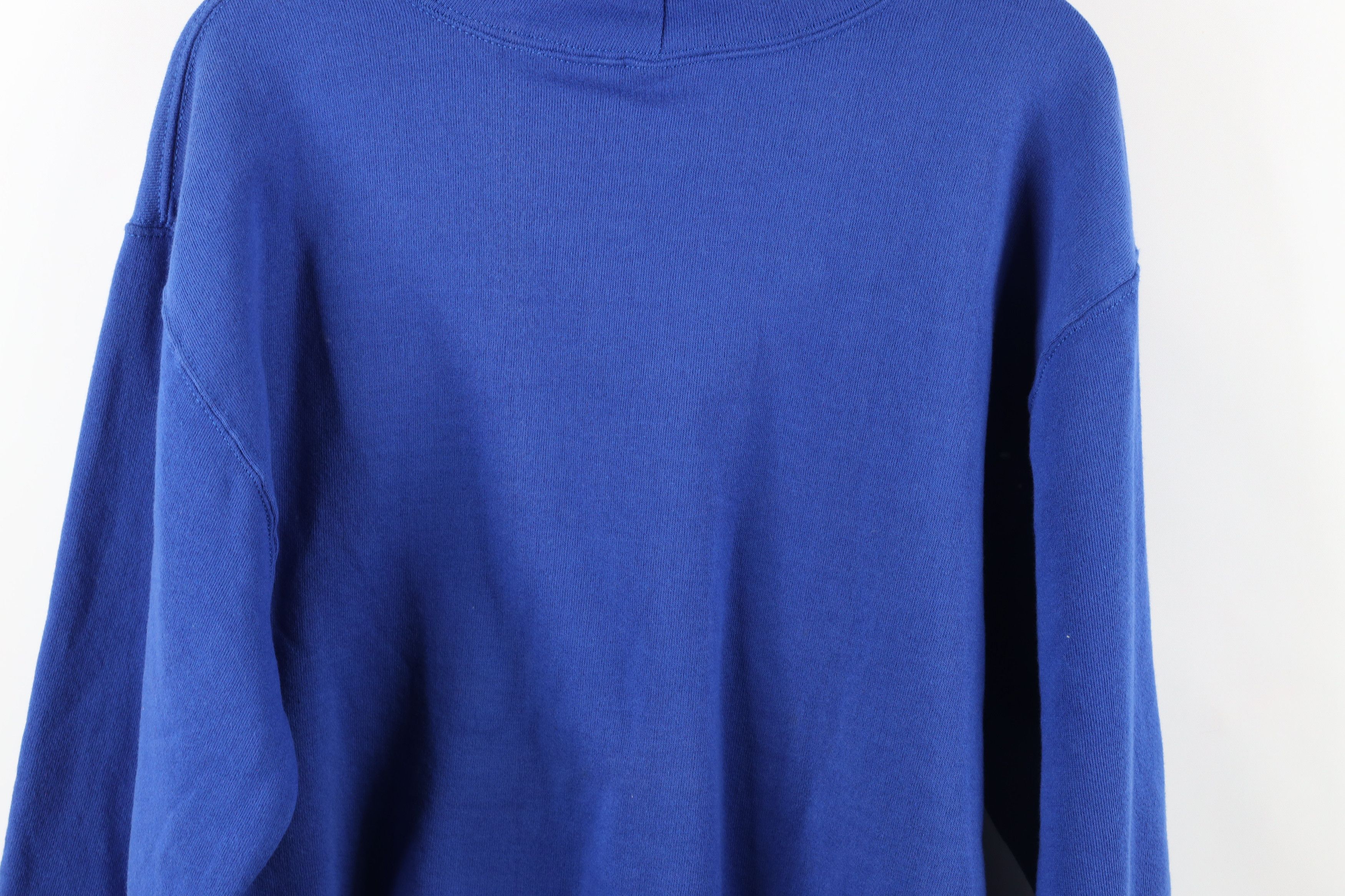 Russell Athletic Vintage 90s Russell Athletic Blank Hoodie Sweatshirt Blue Size US M / EU 48-50 / 2 - 10 Thumbnail