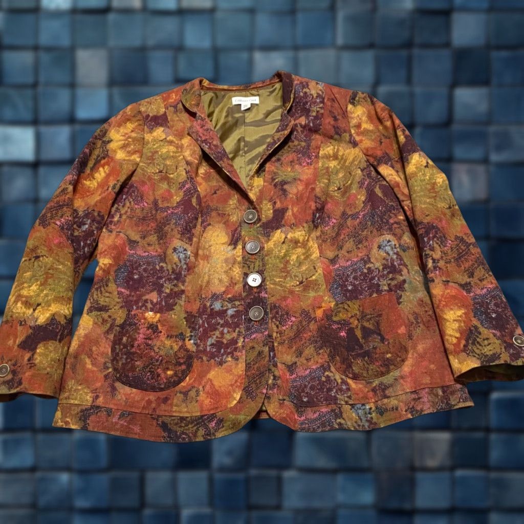 Coldwater Creek Coldwater Creek Jacket Womens 18W Plus Multicolor Floral Tapestry Button-Up L/S Size XXL / US 16-18 / IT 52-54 - 1 Thumbnail
