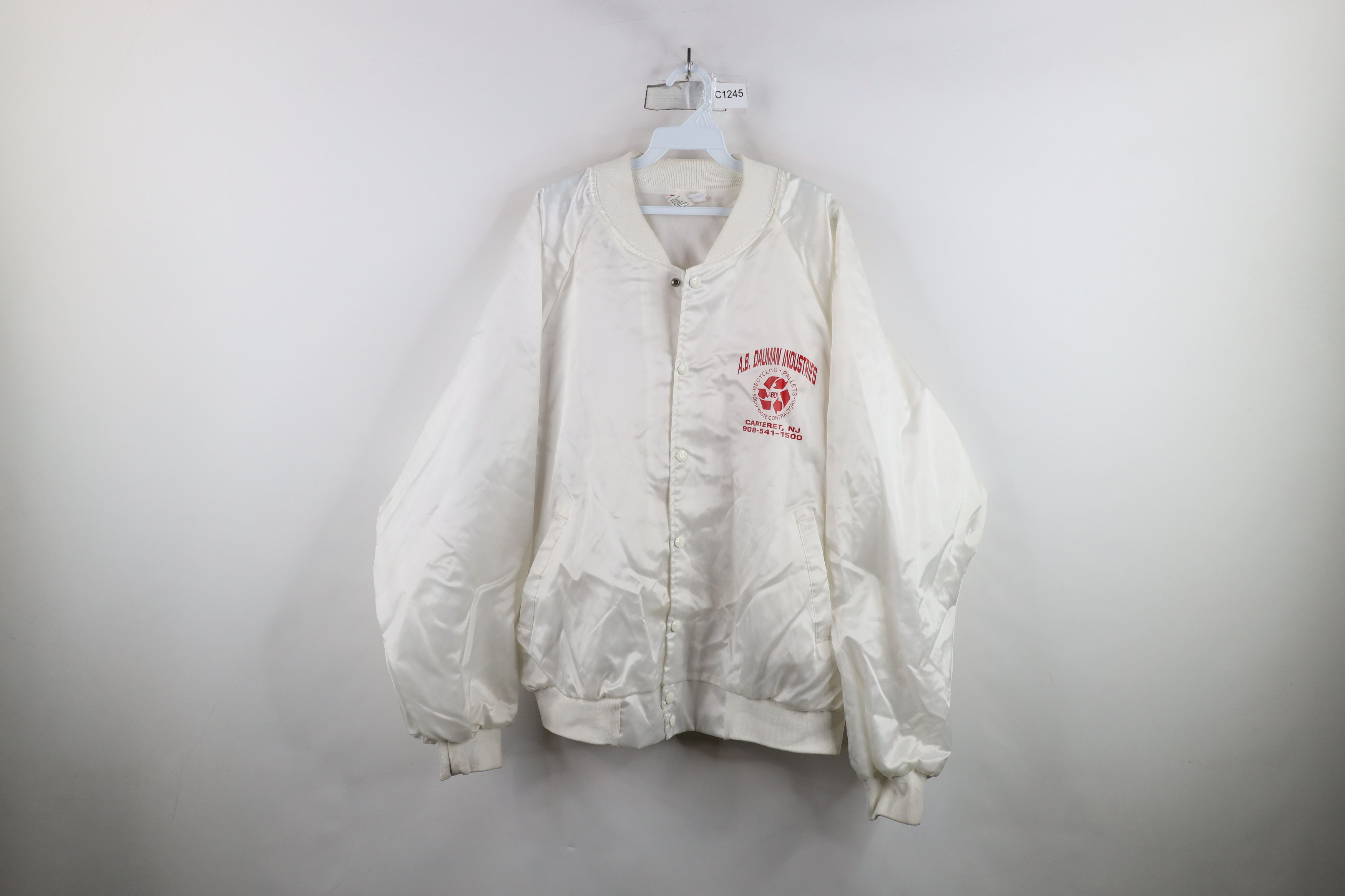 Vintage Vinage 80s 90s Streetwear Satin Bomber Jacket White USA Size US XXL / EU 58 / 5 - 1 Thumbnail