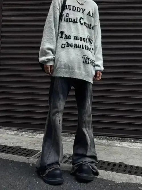 Japanese Brand × Jean Street Hip Hop Grunge Micro Flared Jeans Size US 32 / EU 48 - 1 Thumbnail