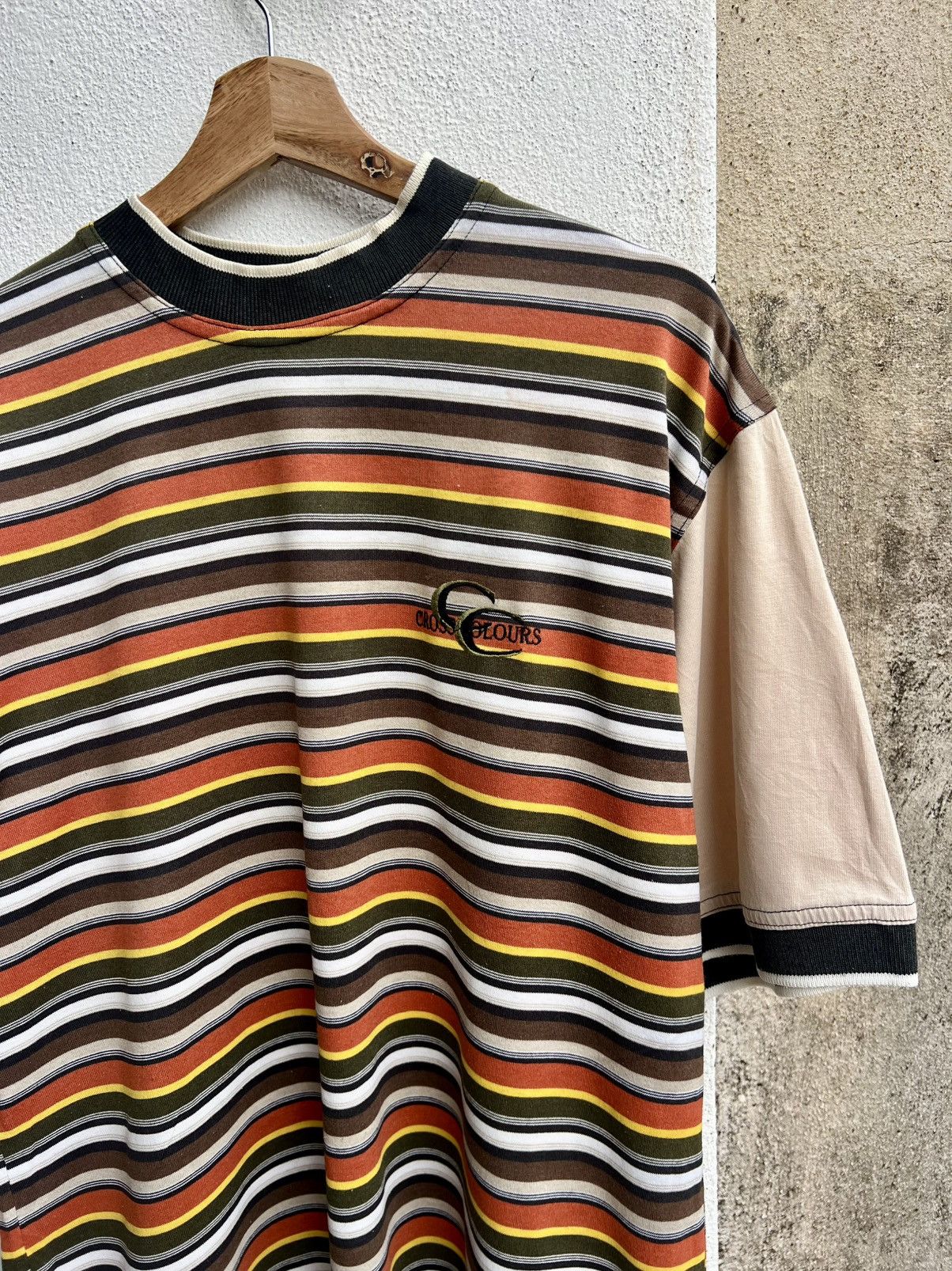 Cross Colours × Vintage VINTAGE RARE CROSS COLOURS STRIPES TEE Size US M / EU 48-50 / 2 - 4 Thumbnail