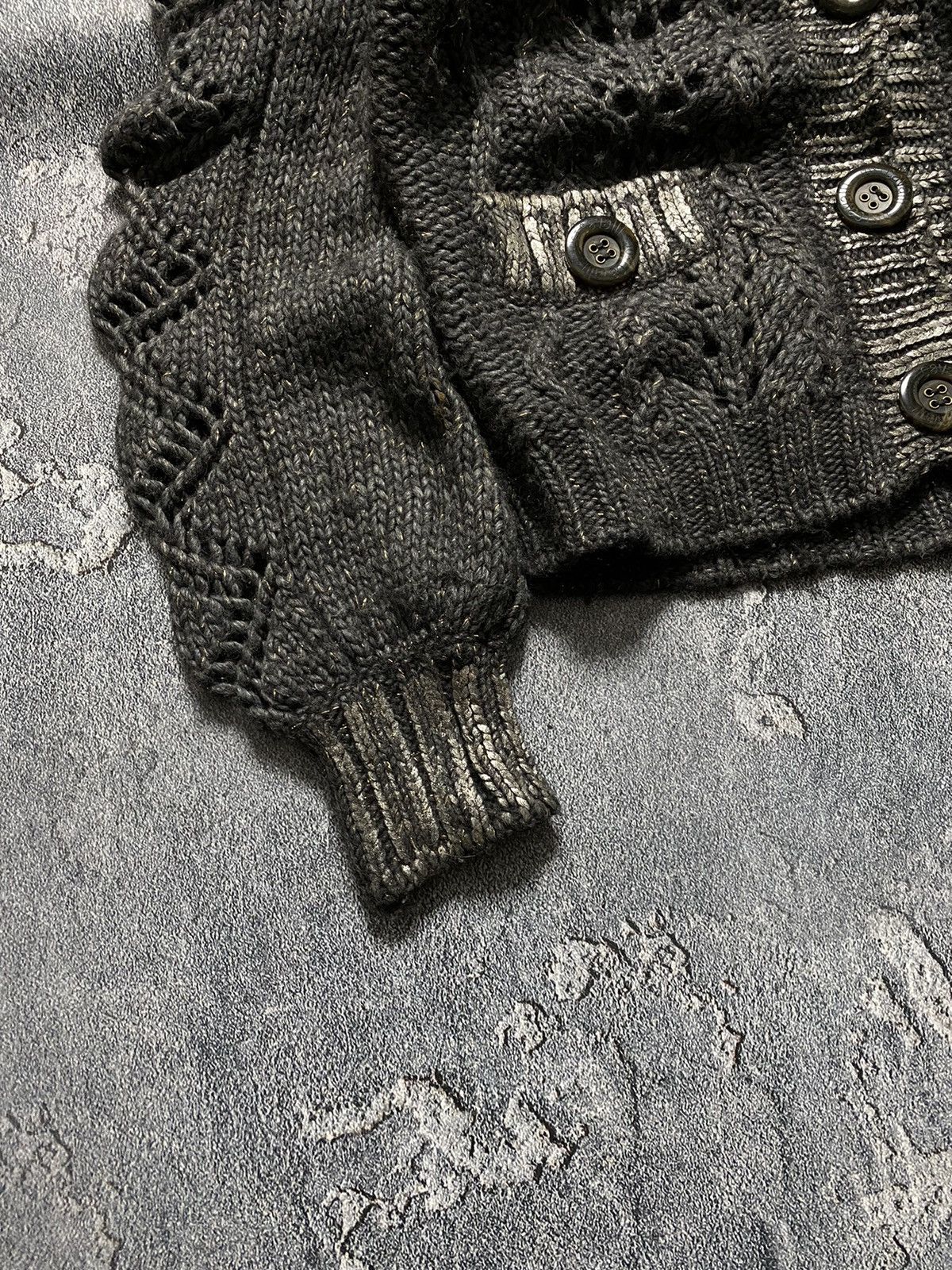Just Cavalli Just Cavalli Chunky Knit With Open Mesh Gold Thread Sweater Size M / US 6-8 / IT 42-44 - 3 Thumbnail