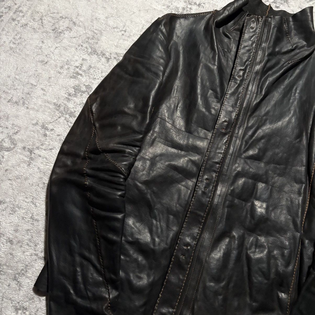 Incarnation Incarnation AW13 Scar Stitched High Neck Leather Jacket | M Size US M / EU 48-50 / 2 - 4 Thumbnail