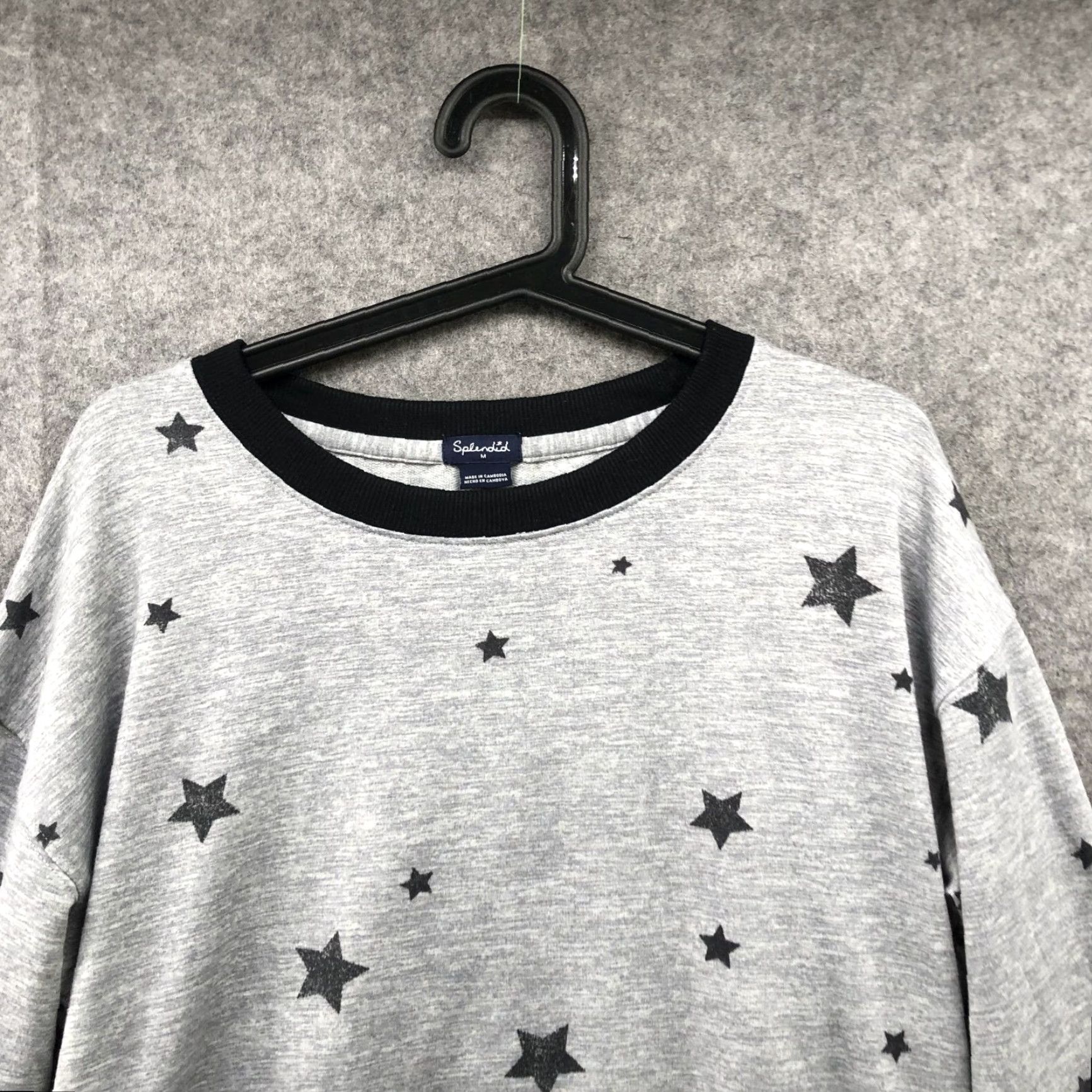 Splendid Splendid Sweatshirt Pullover Woman M Gray Star Print Lounge Top Crew Neck Long Sleeve Casual Size M / US 6-8 / IT 42-44 - 3 Thumbnail