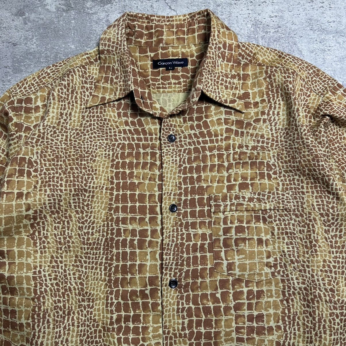 Japanese Brand Vintage Garcon Wave Croco Pettern Shirt Size US L / EU 52-54 / 3 - 4 Thumbnail